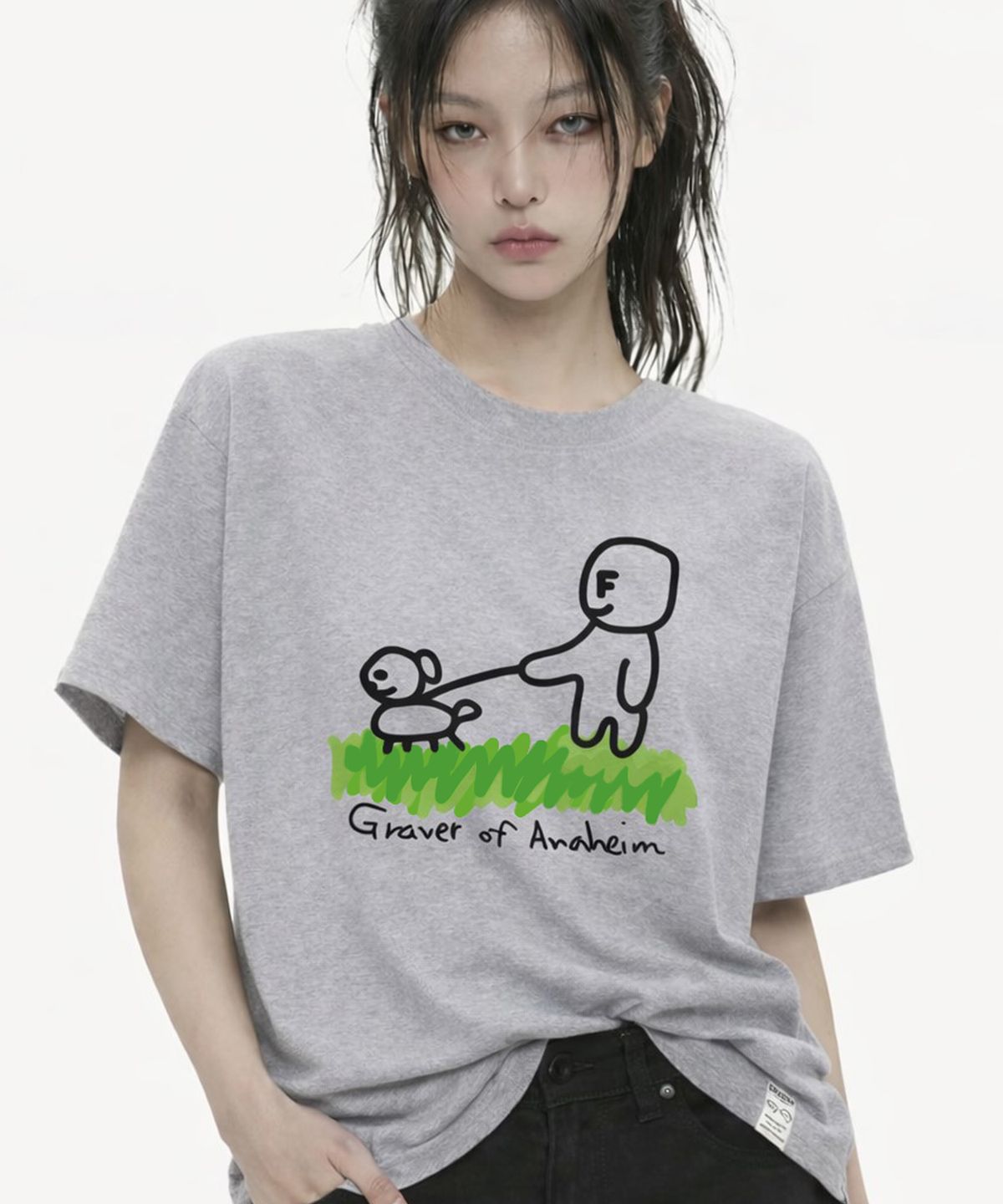 그레이버(GRAVER) [UNISEX]드로잉 퍼피 스트롤 반팔티_4color