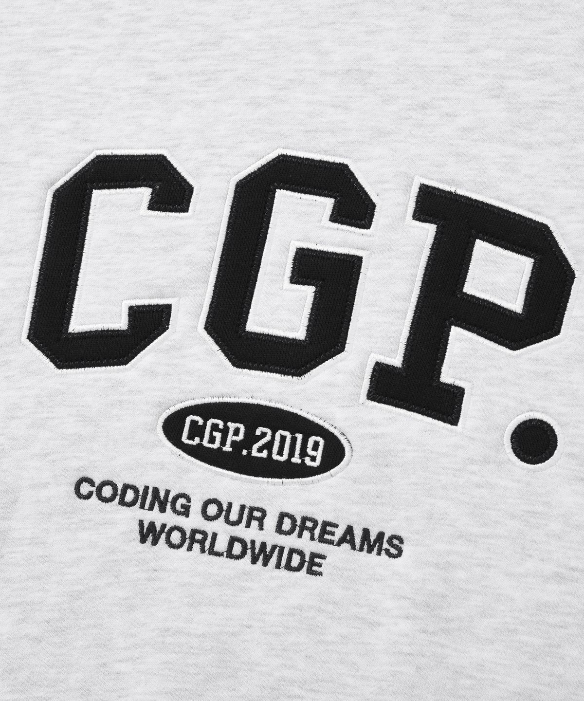 코드그라피(CGP) CGP 아치 로고 후드티_라이트그레이