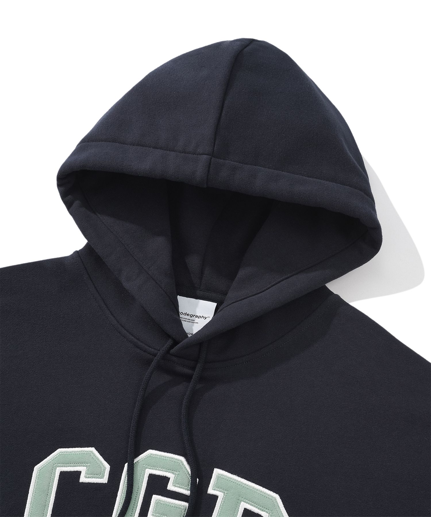 MUSINSA | Codegraphy CGP ARCH LOGO HOODIE_NAVY