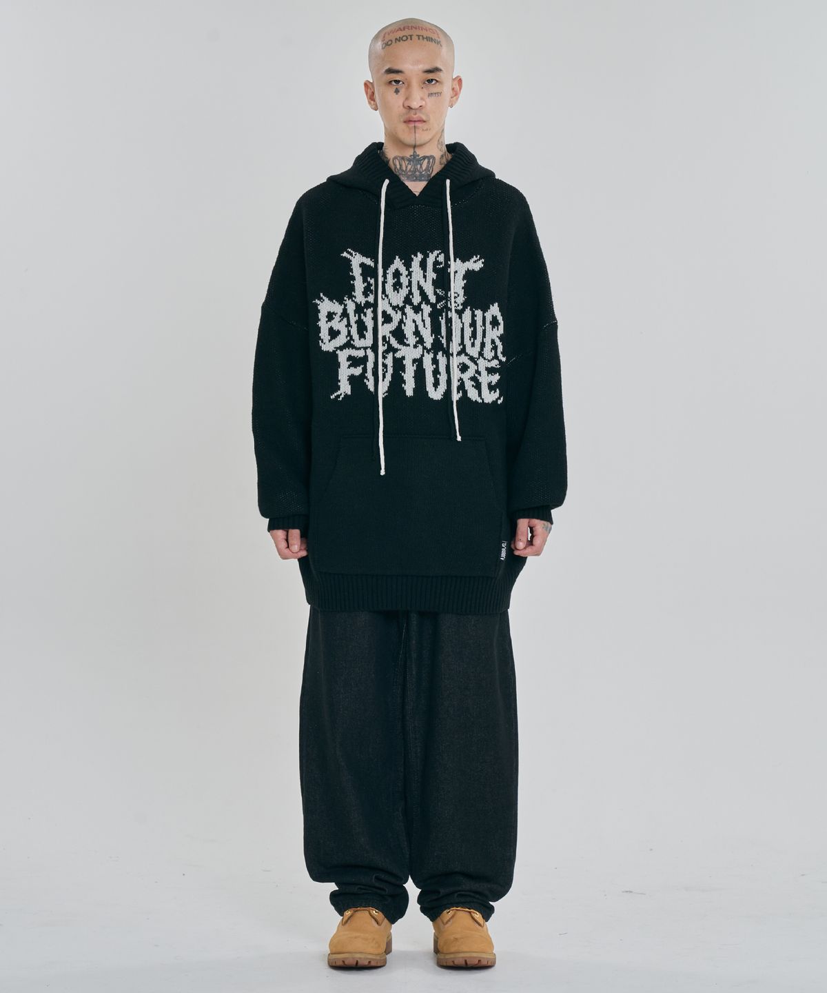 아조바이아조(AJOBYAJO) [PBA] DBOF Wool Knit Hoodie [BLACK]