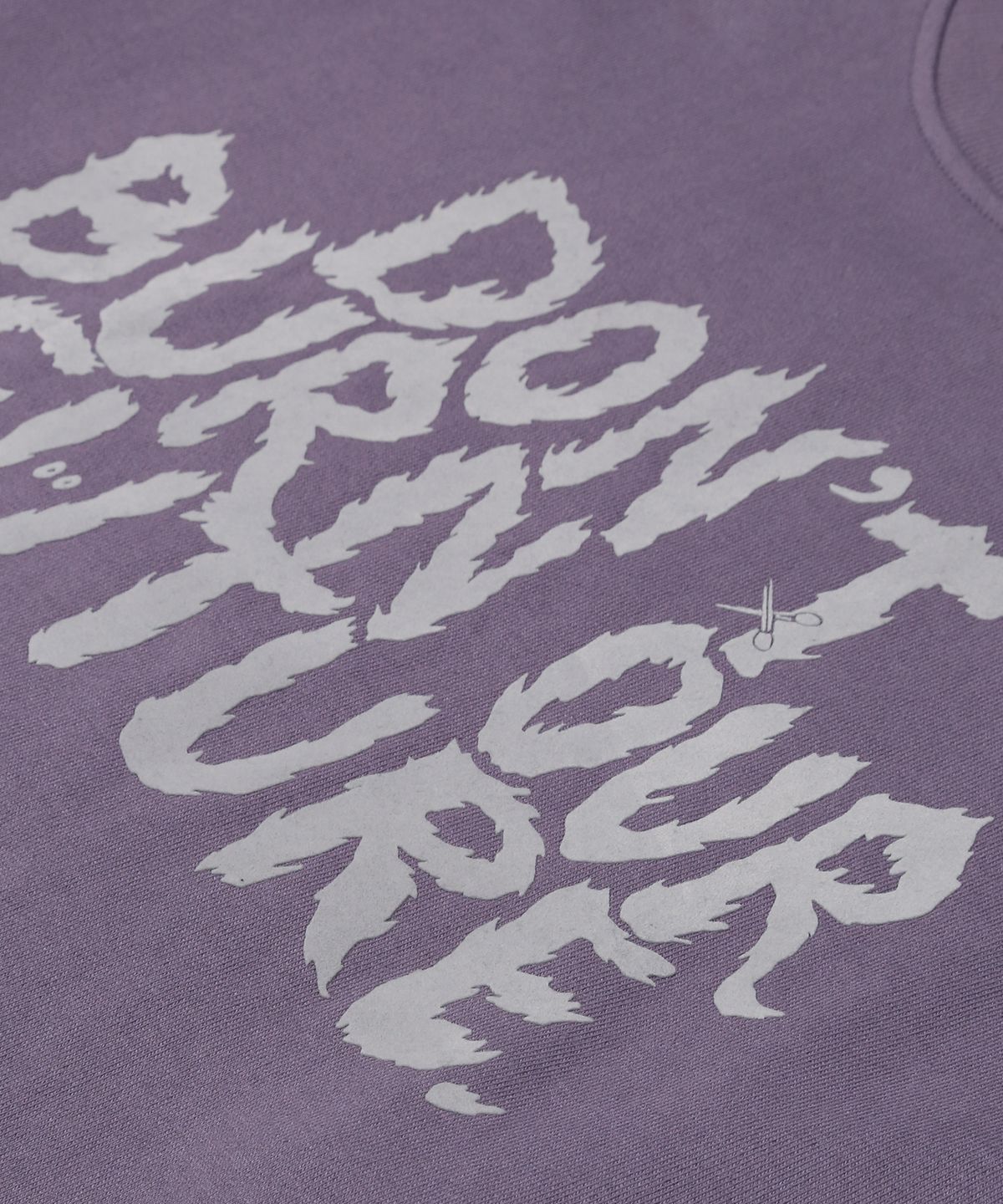 아조바이아조(AJOBYAJO) Flocked (19) Slogan Sweatshirt [Purple]