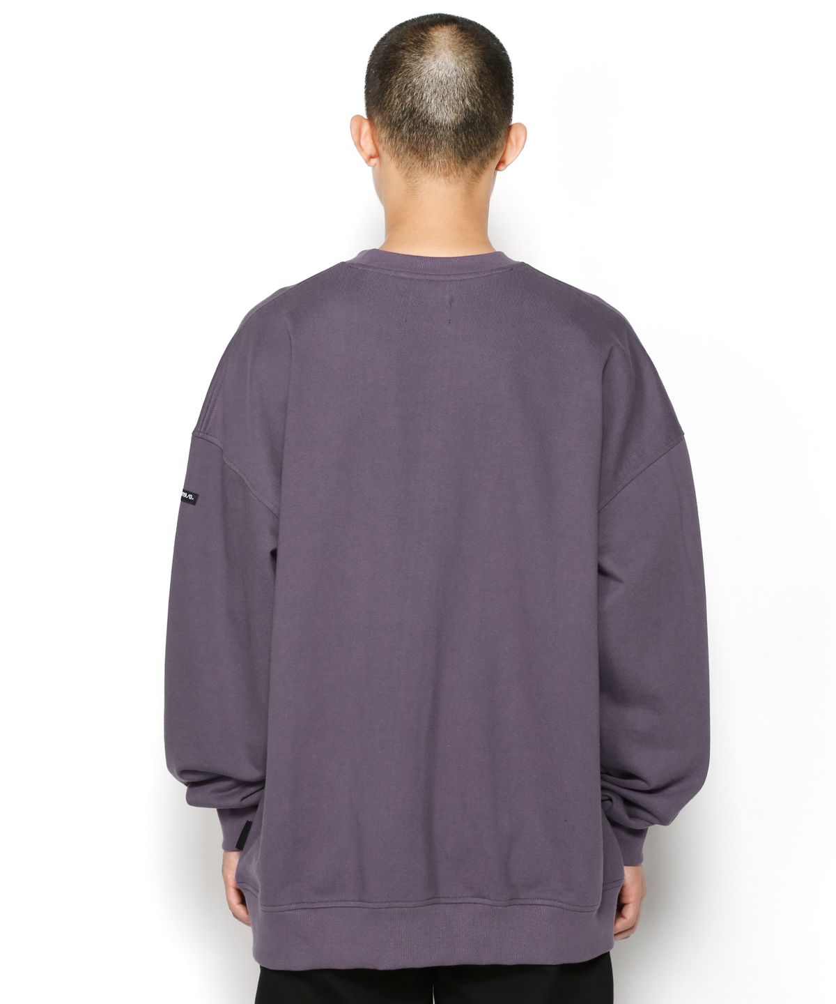 아조바이아조(AJOBYAJO) Flocked (19) Slogan Sweatshirt [Purple]