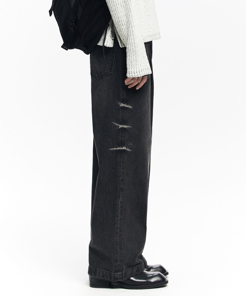 【MAISON MINED】SWELL WIDE DENIM PANTS 메종미네드 ~50% - SWELL WIDE DENIM PANTS BLACK