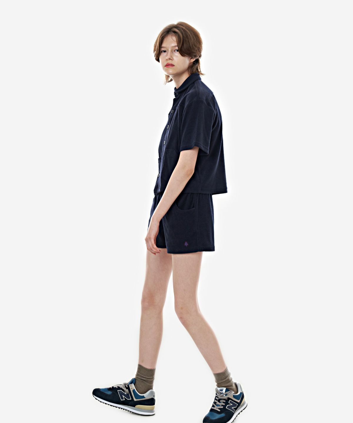 베이크셔츠(BAKESHIRT) 세일링 클럽 카라 셔츠 네이비