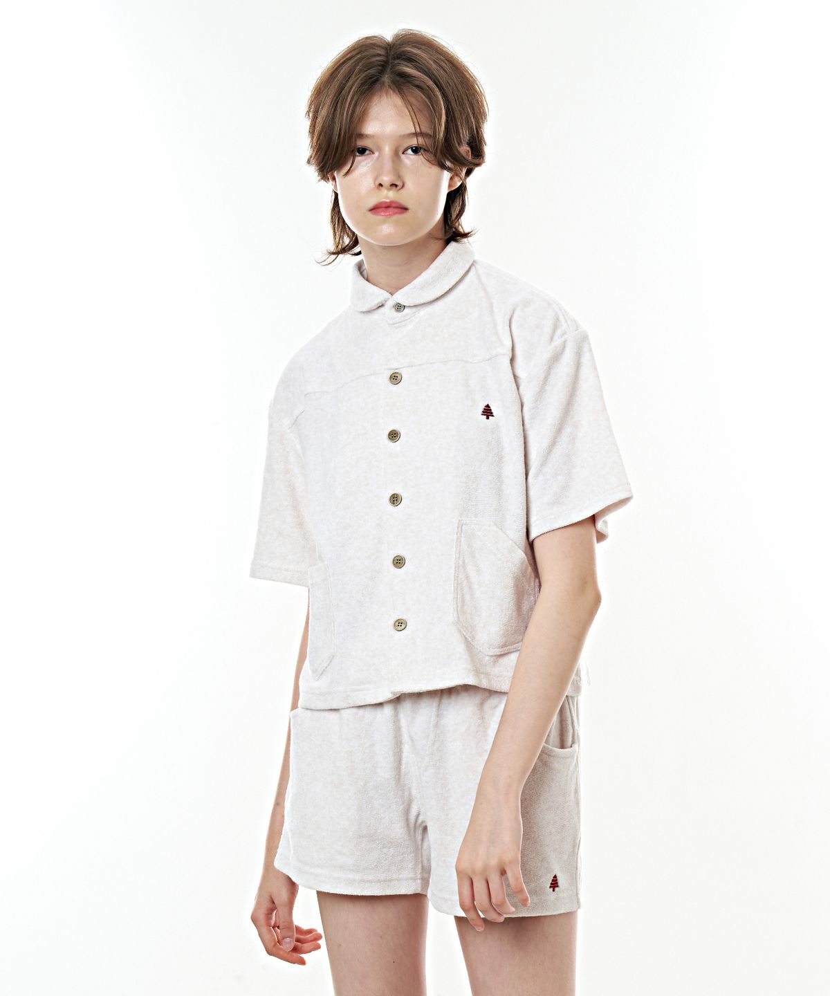 베이크셔츠(BAKESHIRT) 세일링 클럽 카라 셔츠 오트밀