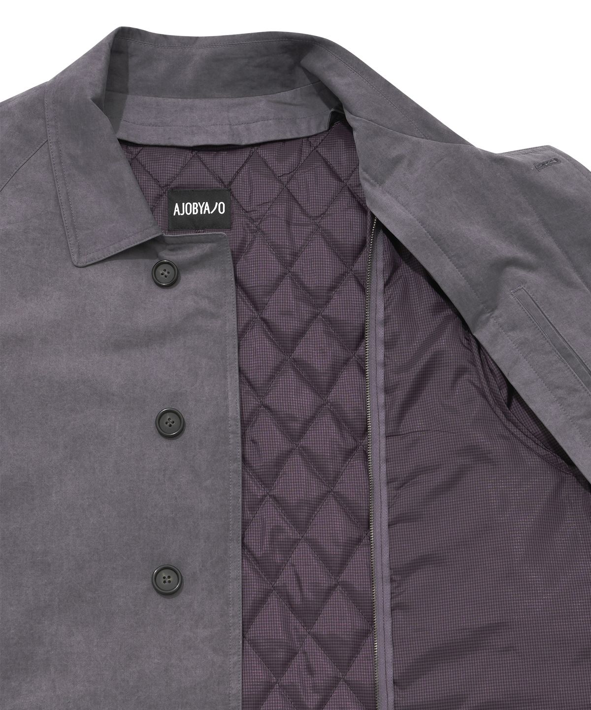아조바이아조(AJOBYAJO) Washed Cotton Oversized Coat [Purple]