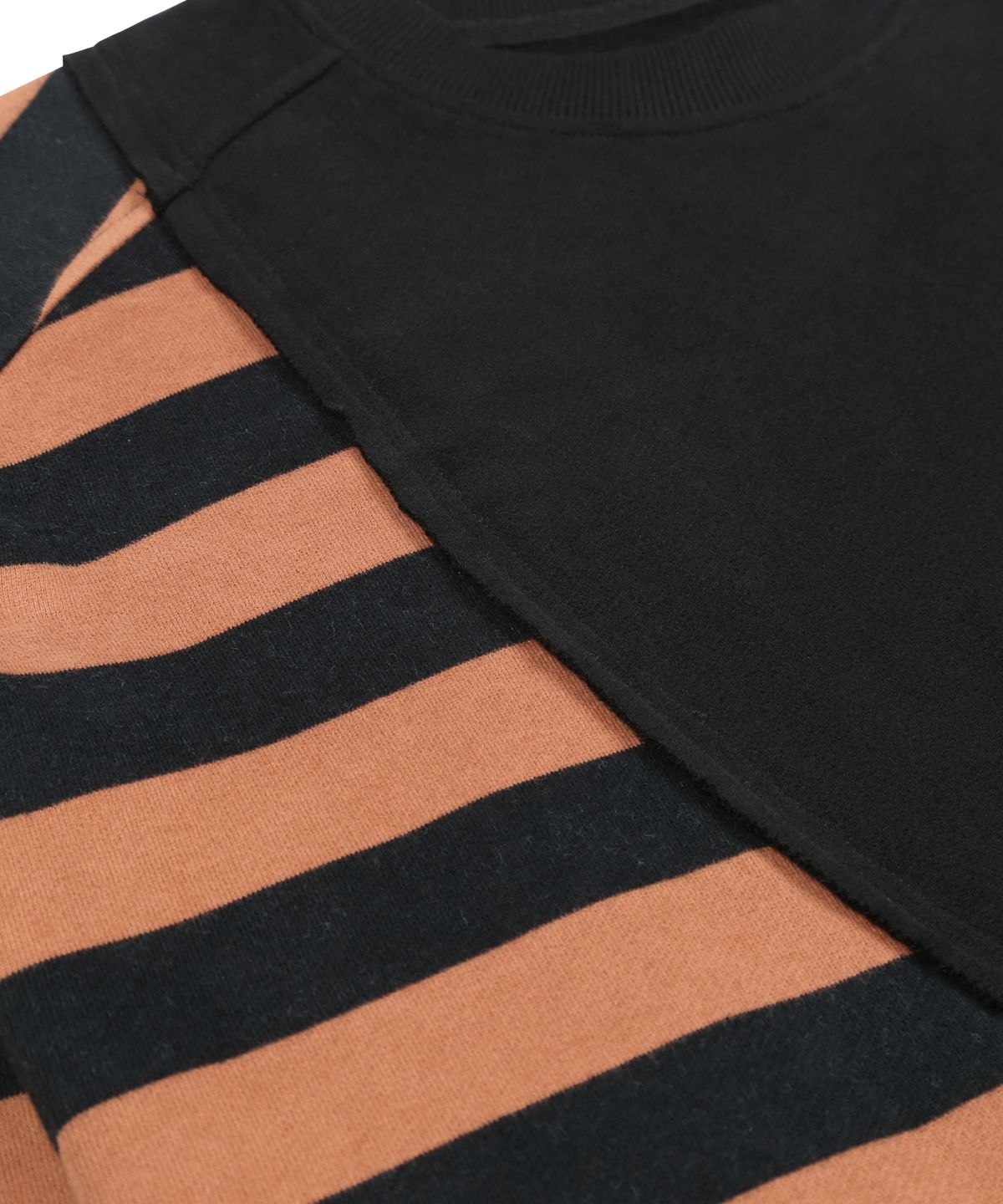 아조바이아조(AJOBYAJO) Twofold Stripe Sweatshirt [Black]