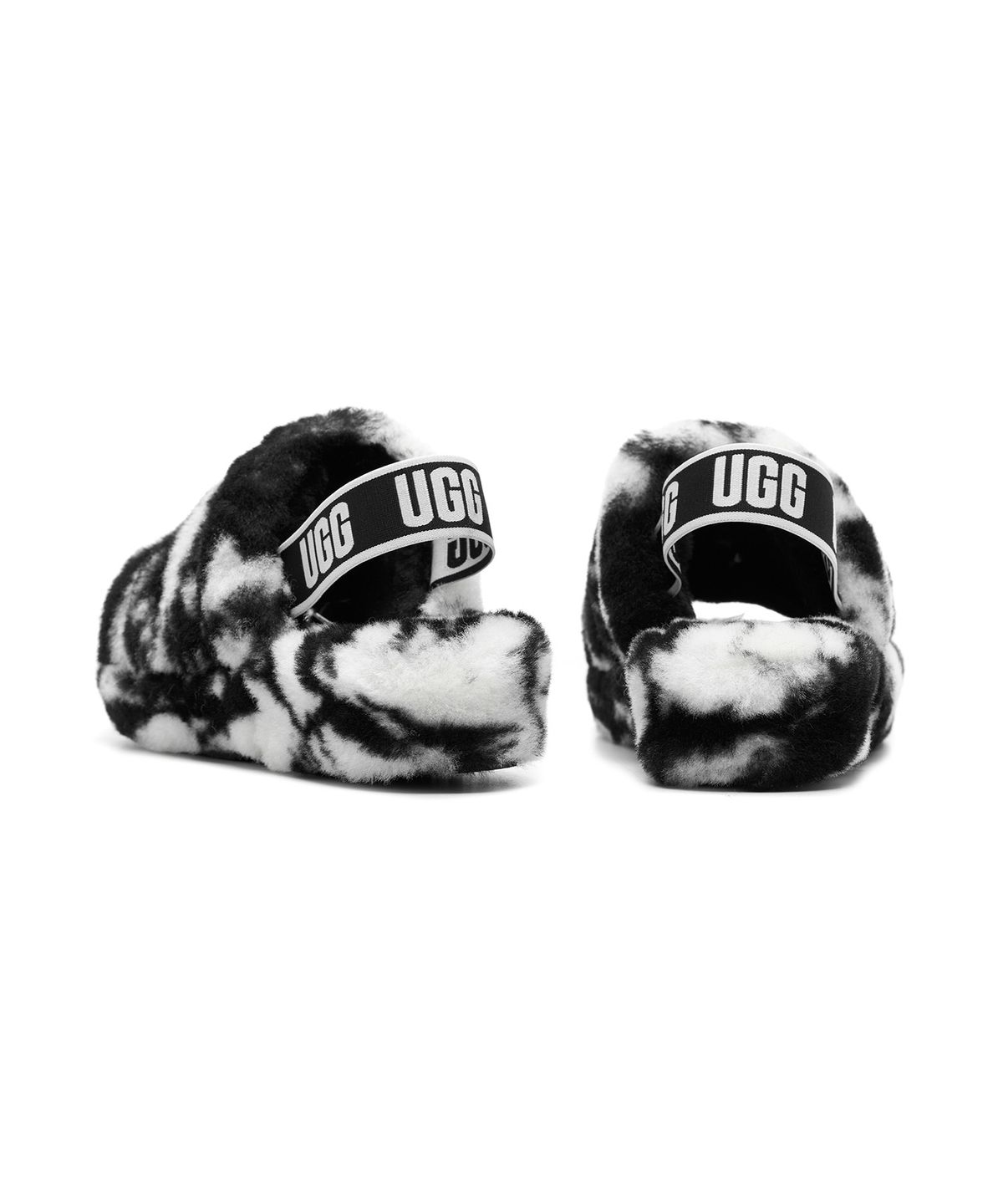 어그(UGG) UGG 스트랩 퍼 슬리퍼 (플러프 예 슬라이드 마블) W - 블랙 / 1122554BLK