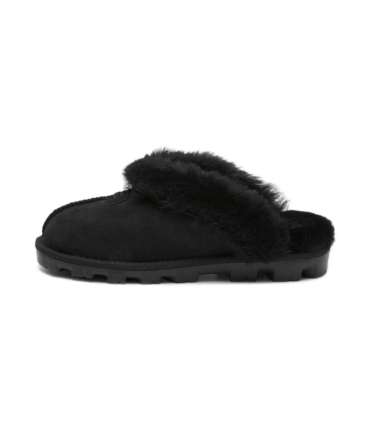 어그(UGG) [WOMEN] 퍼 카라 스웨이드 슬리퍼 (코케트) - 블랙 / 5125BLK