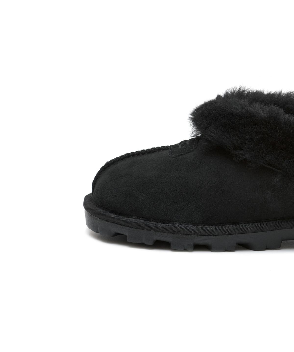 어그(UGG) [WOMEN] 퍼 카라 스웨이드 슬리퍼 (코케트) - 블랙 / 5125BLK