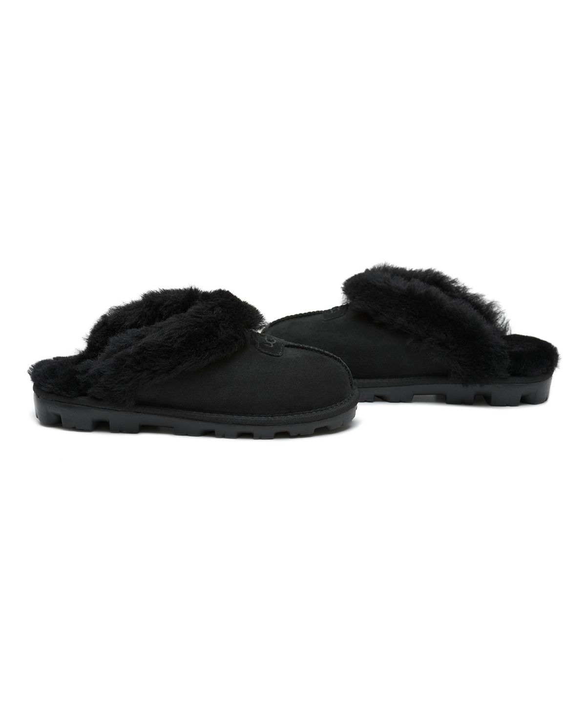 어그(UGG) [WOMEN] 퍼 카라 스웨이드 슬리퍼 (코케트) - 블랙 / 5125BLK