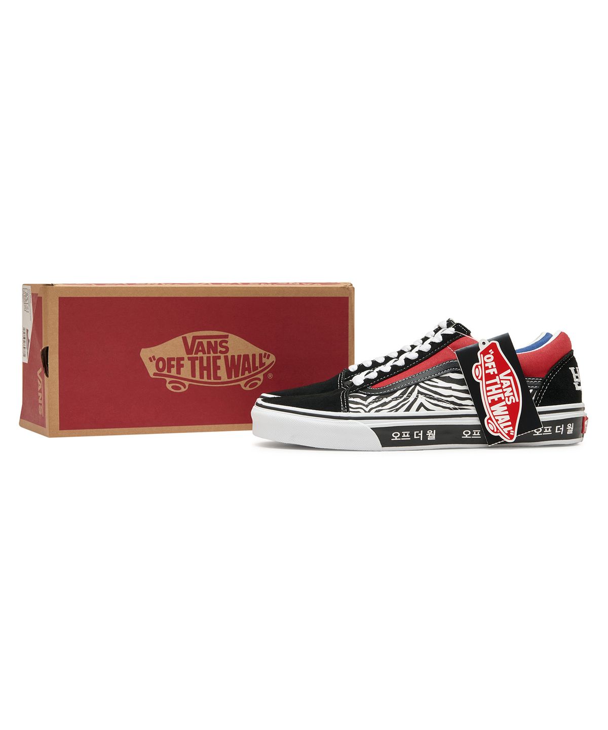 반스(VANS) 올드스쿨 - (코리안 타이포그라피) 레이싱 레드:트루 블루 / VN0A38G19HW1
