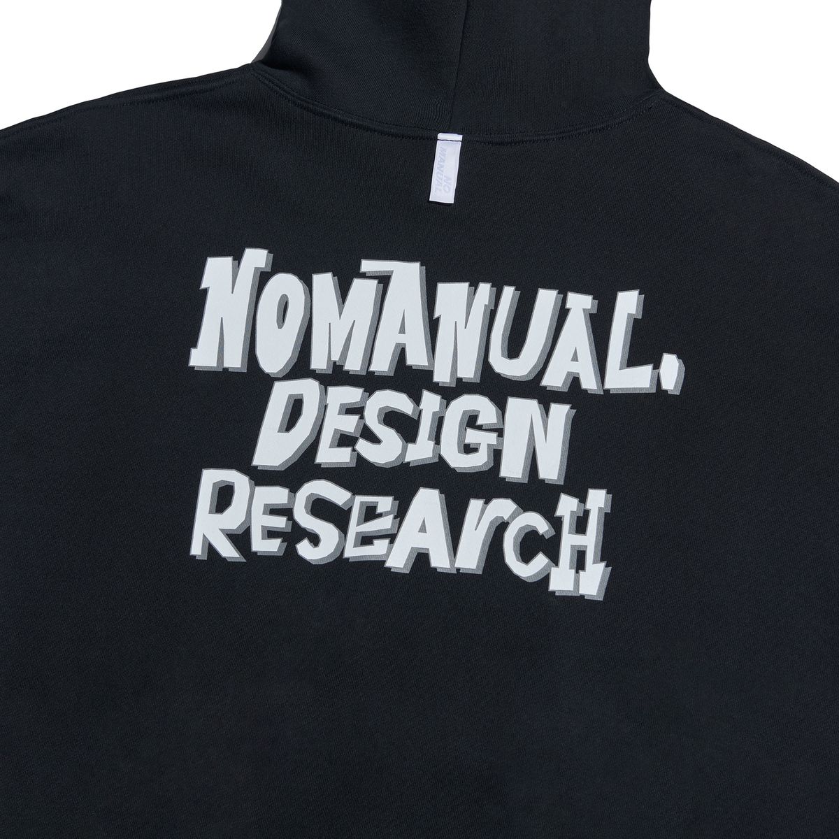 노매뉴얼(NOMANUAL) DOODLE LOGO HOODIE - BLACK