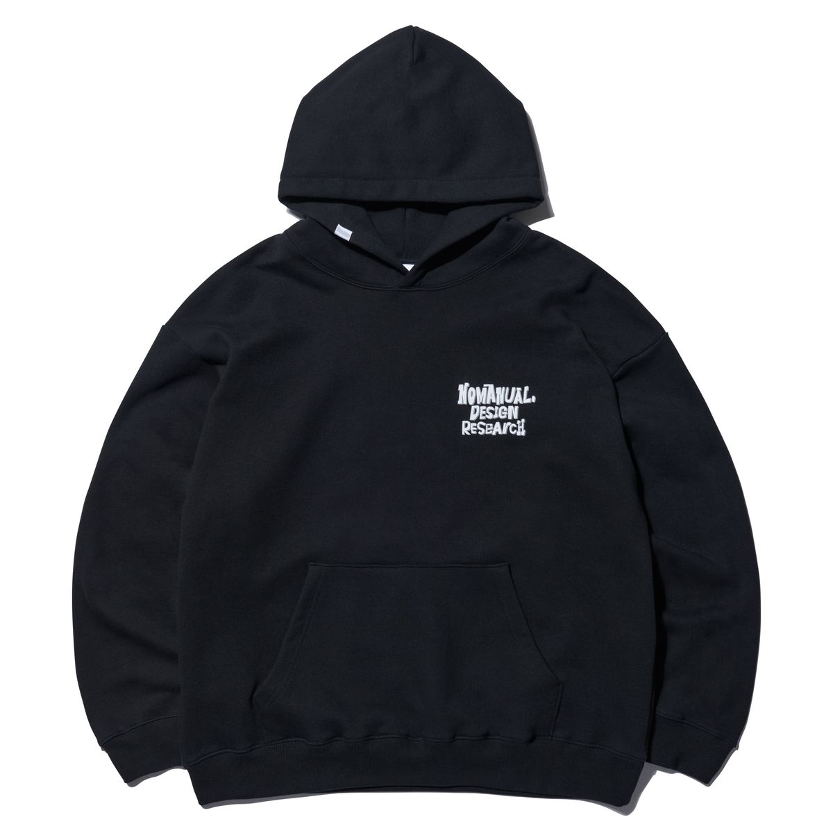 노매뉴얼(NOMANUAL) DOODLE LOGO HOODIE - BLACK