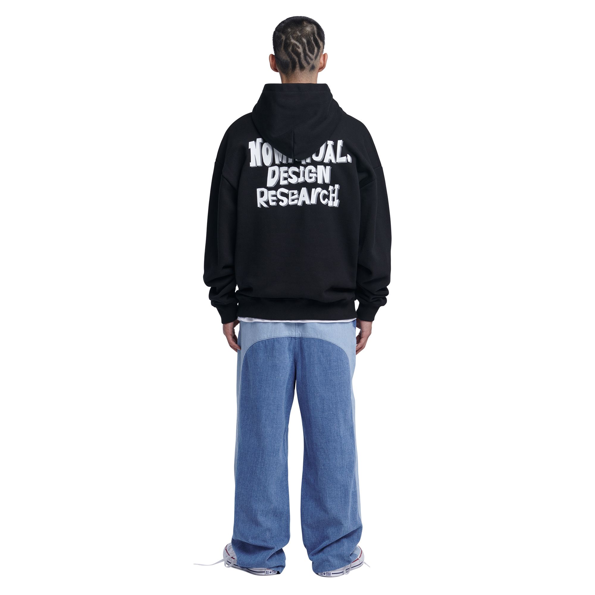 MUSINSA | NOMANUAL DOODLE LOGO HOODIE - BLACK