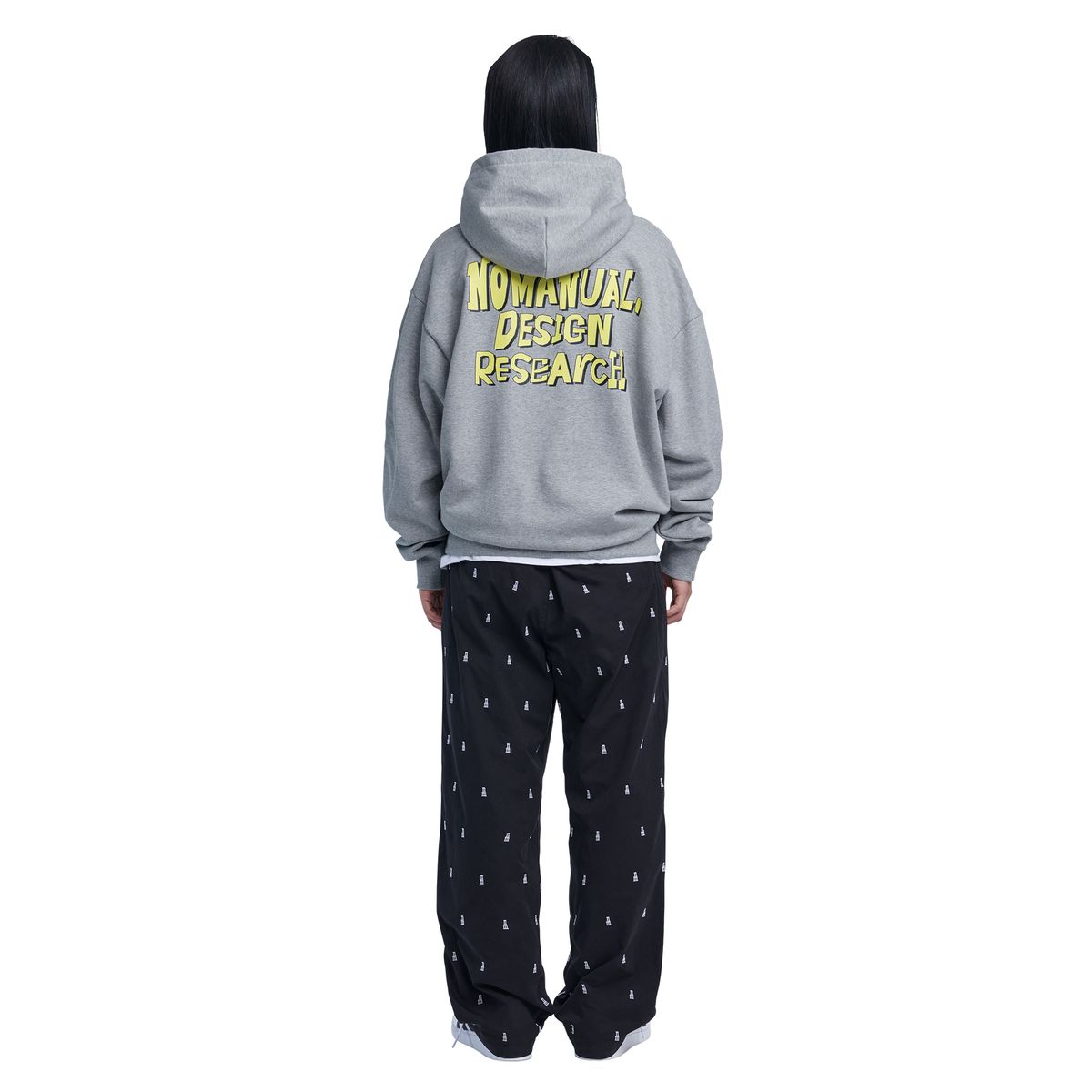 노매뉴얼(NOMANUAL) DOODLE LOGO HOODIE - GRAY