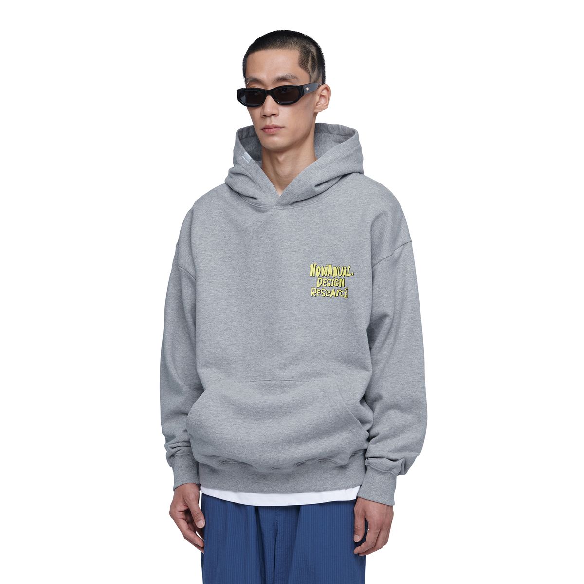 노매뉴얼(NOMANUAL) DOODLE LOGO HOODIE - GRAY