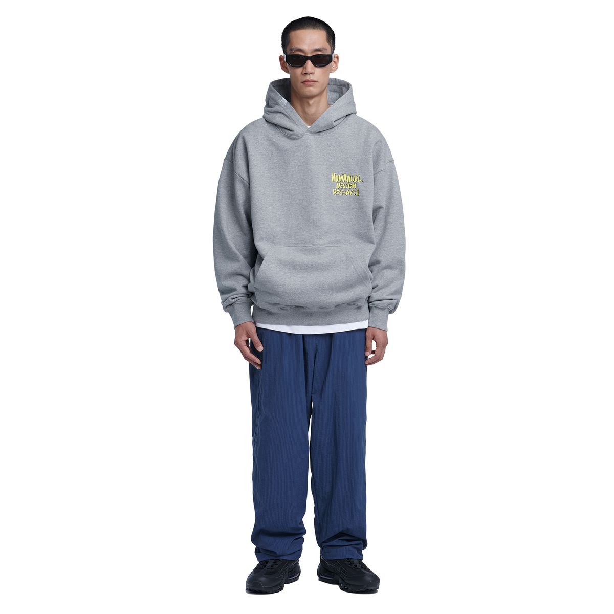 노매뉴얼(NOMANUAL) DOODLE LOGO HOODIE - GRAY