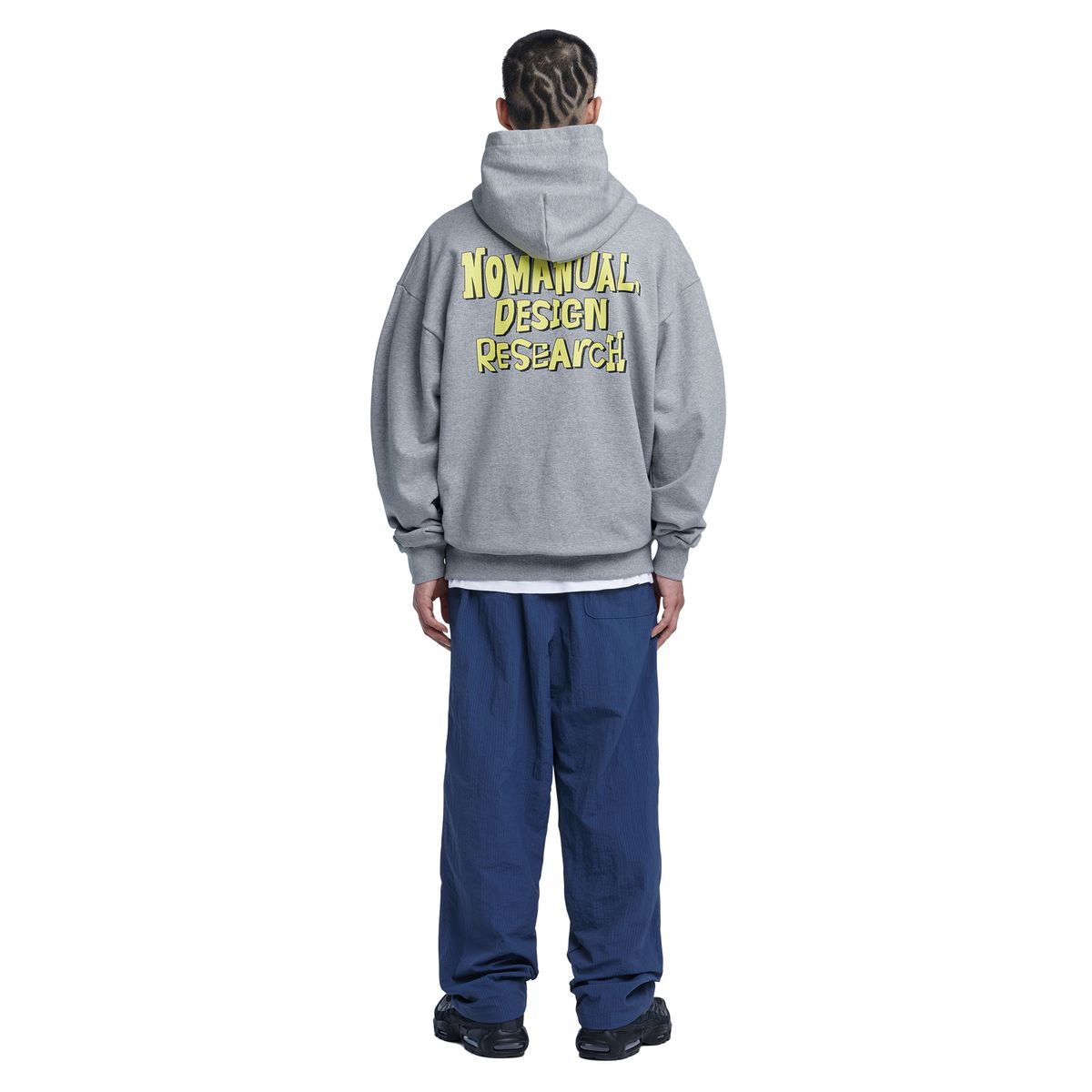 노매뉴얼(NOMANUAL) DOODLE LOGO HOODIE - GRAY