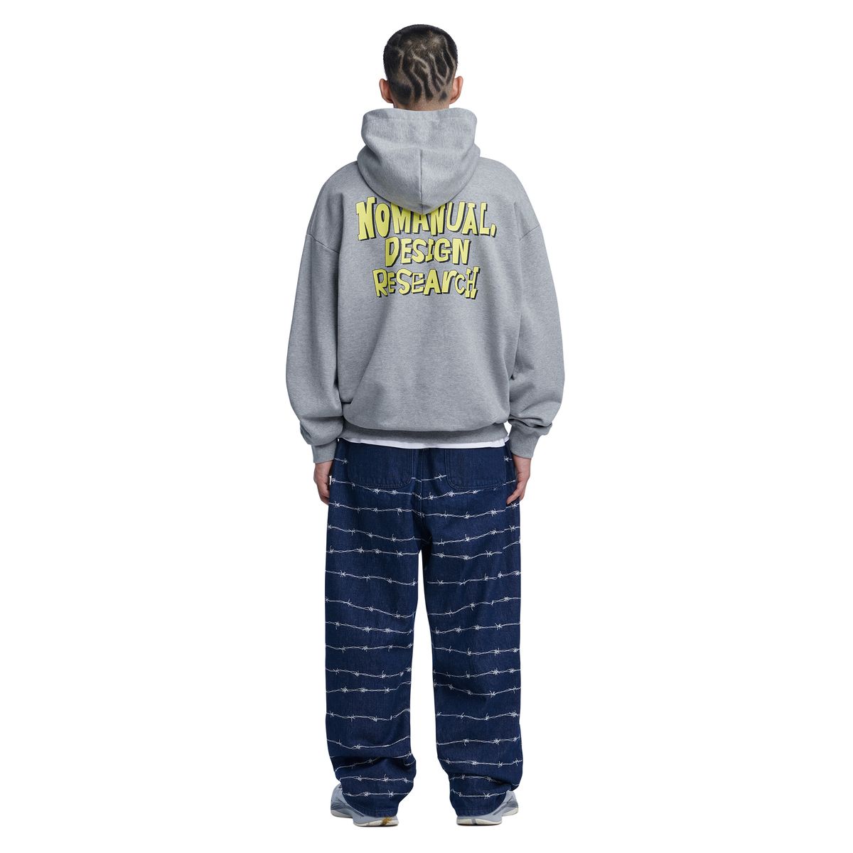노매뉴얼(NOMANUAL) DOODLE LOGO HOODIE - GRAY
