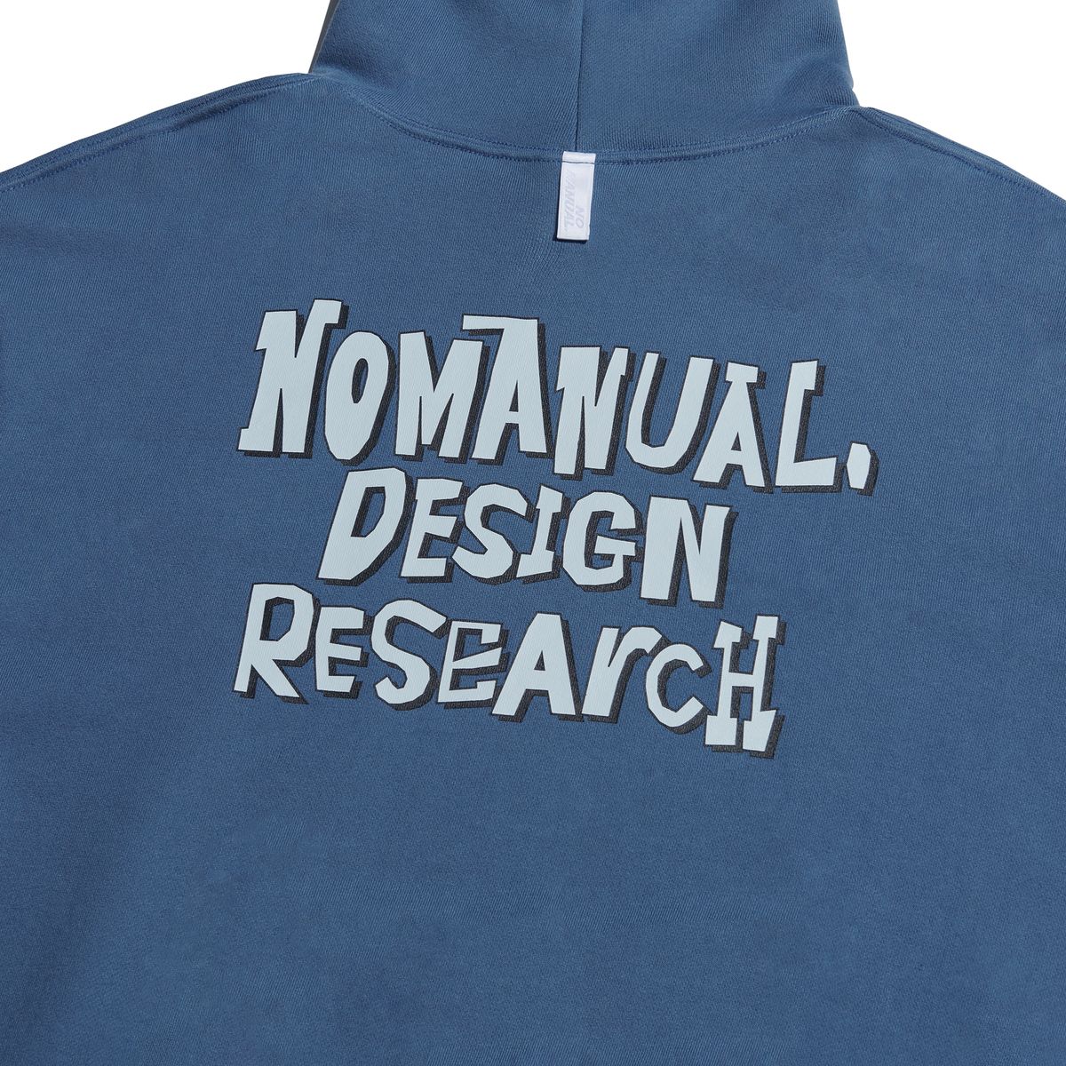 노매뉴얼(NOMANUAL) DOODLE LOGO HOODIE - LIGHT NAVY