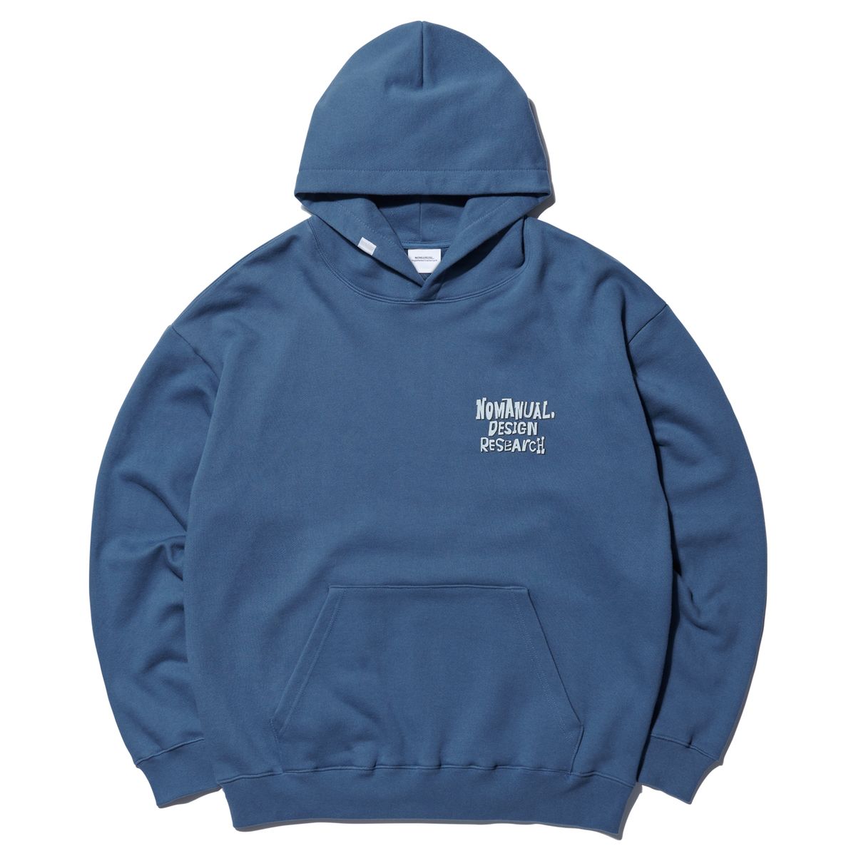 노매뉴얼(NOMANUAL) DOODLE LOGO HOODIE - LIGHT NAVY