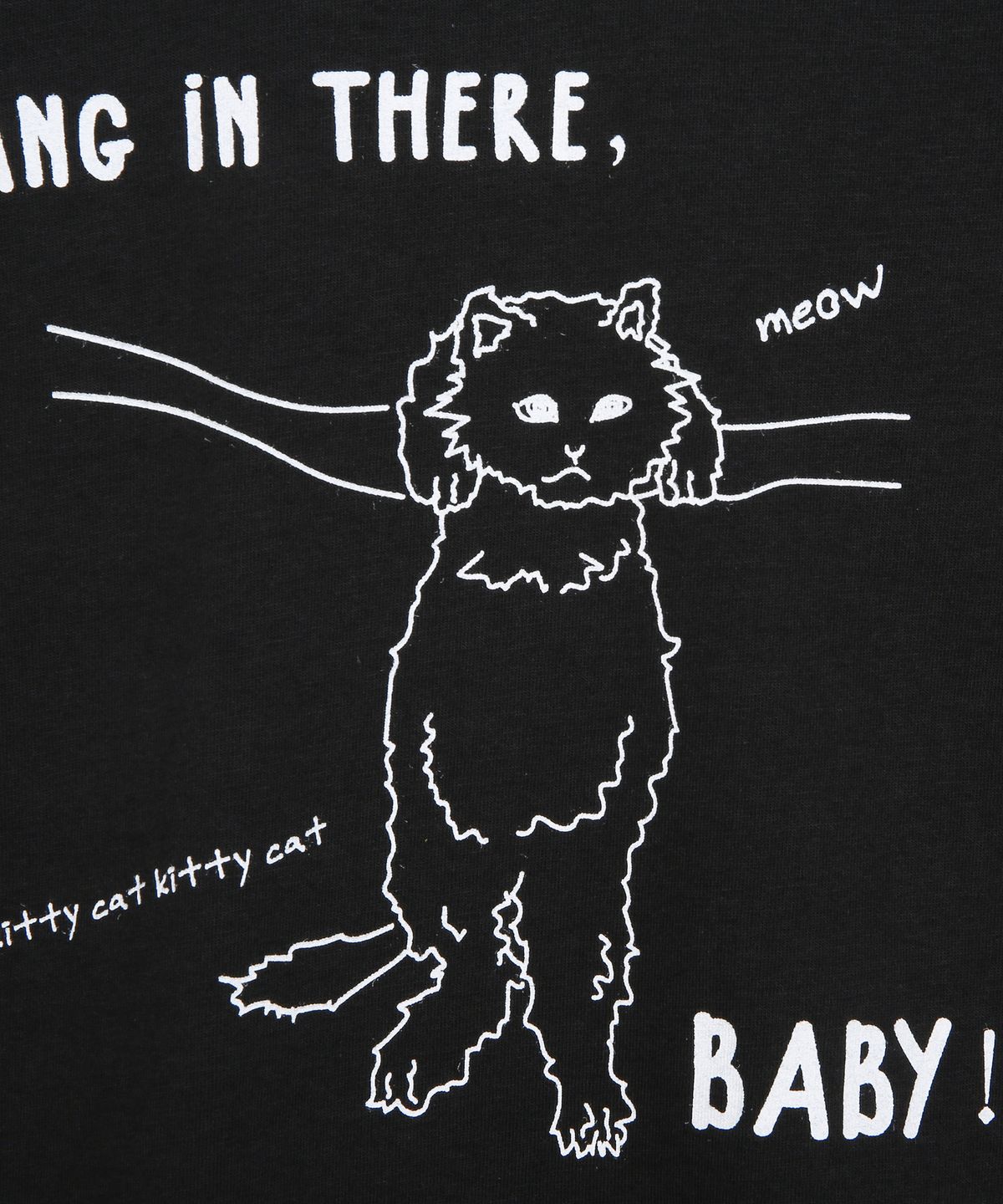하이스쿨디스코(HIGH SCHOOL DISCO) hanging cat t-shirts_black