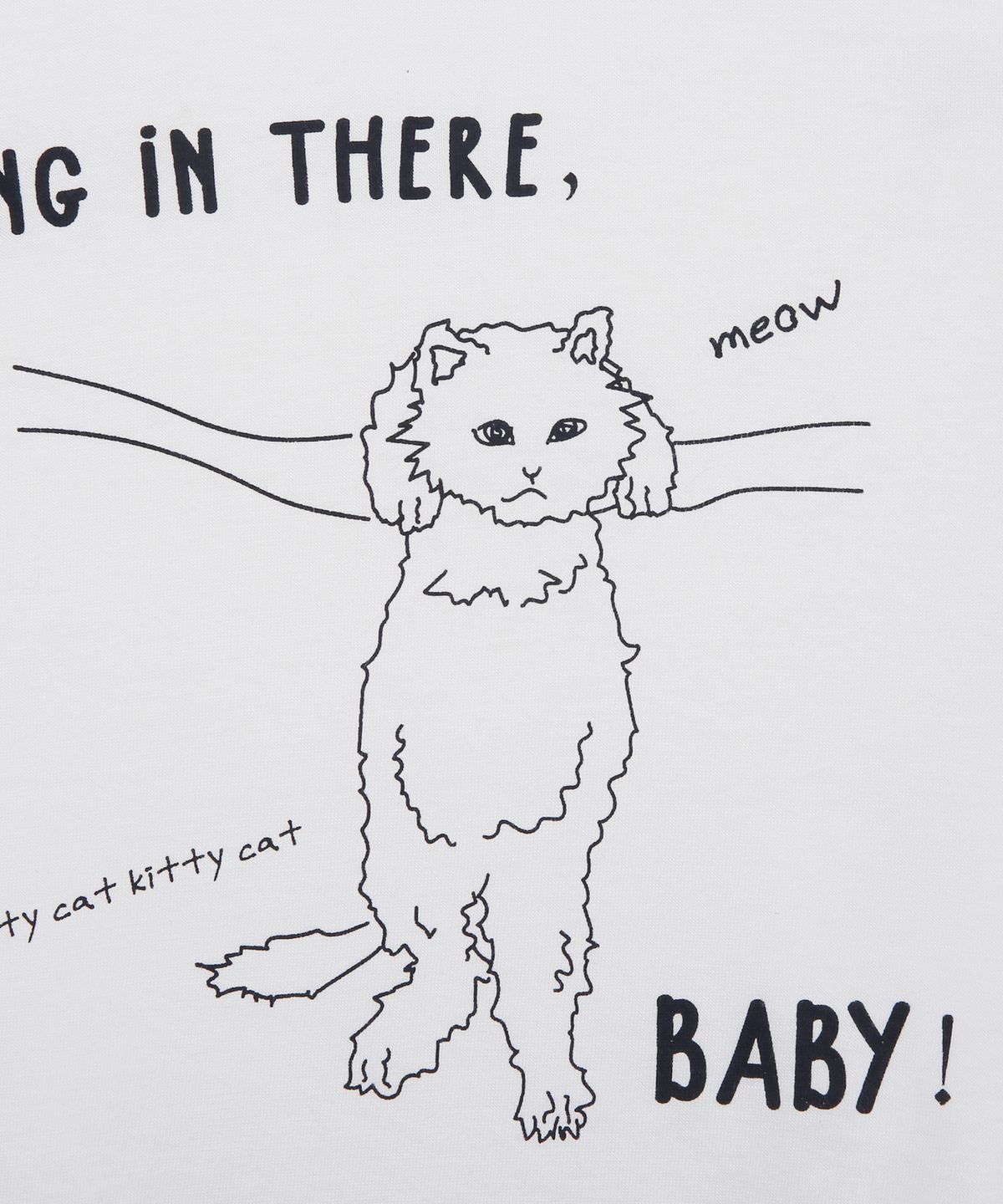 하이스쿨디스코(HIGH SCHOOL DISCO) hanging cat t-shirts_white