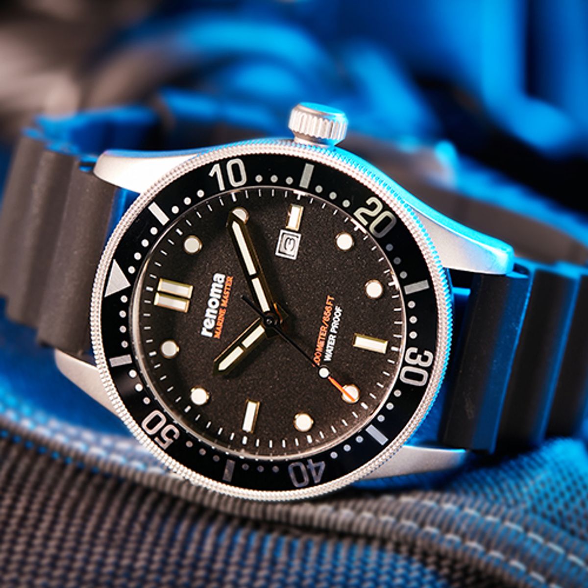 레노마 시계(RENOMA WATCH) 마린마스터 다이버시계  블랙 RE-2101BK