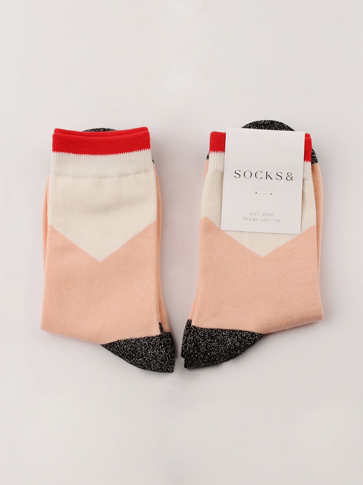 삭스앤드(SOCKSAND) 쉐브론 컬러 블럭 양말