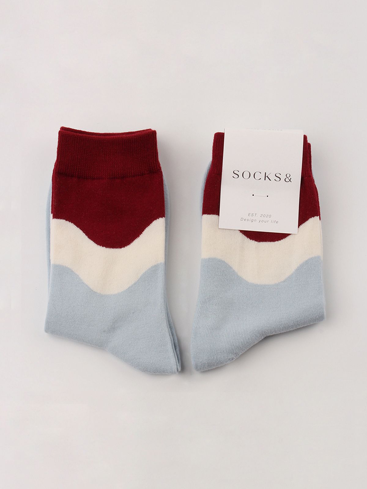 삭스앤드(SOCKSAND) 웨이브 컬러 블럭 양말
