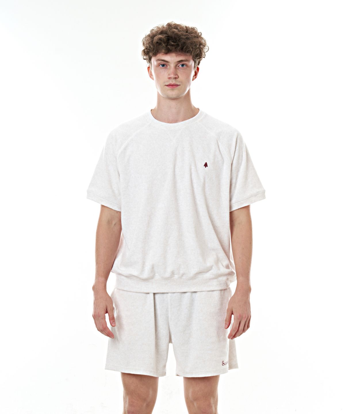 베이크셔츠(BAKESHIRT) 테리 크루넥 숏슬리브 오트밀