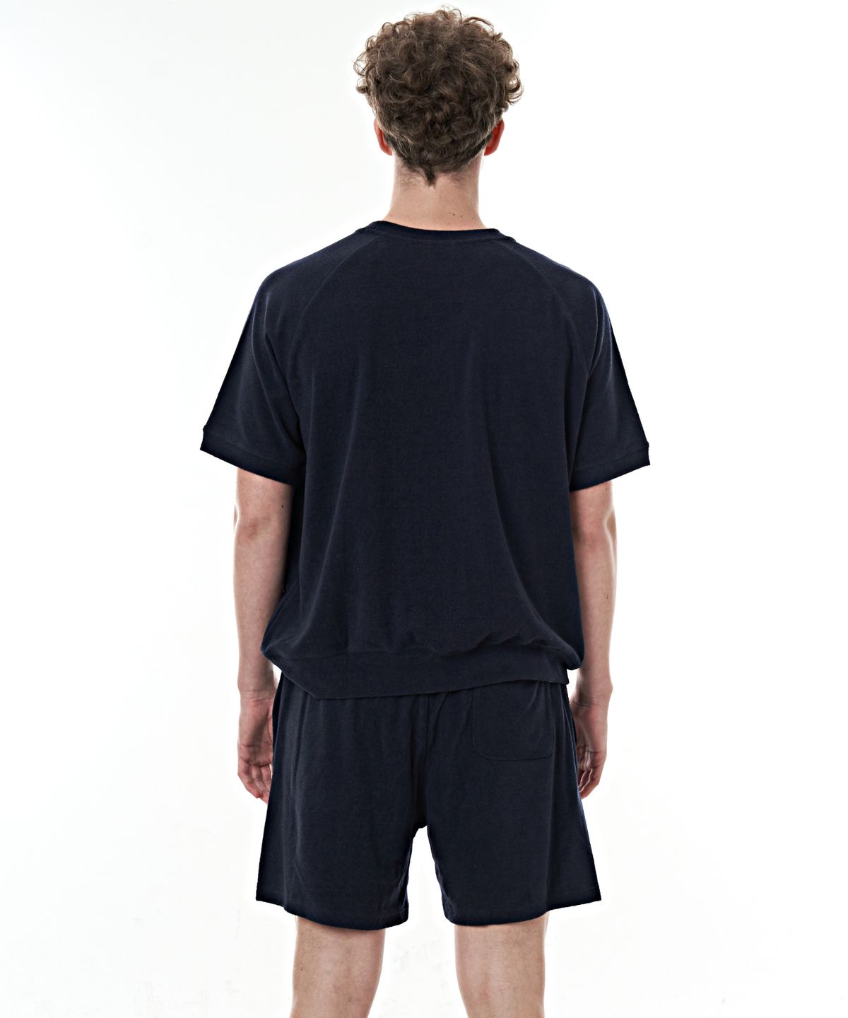 베이크셔츠(BAKESHIRT) 테리 크루넥 숏슬리브 네이비