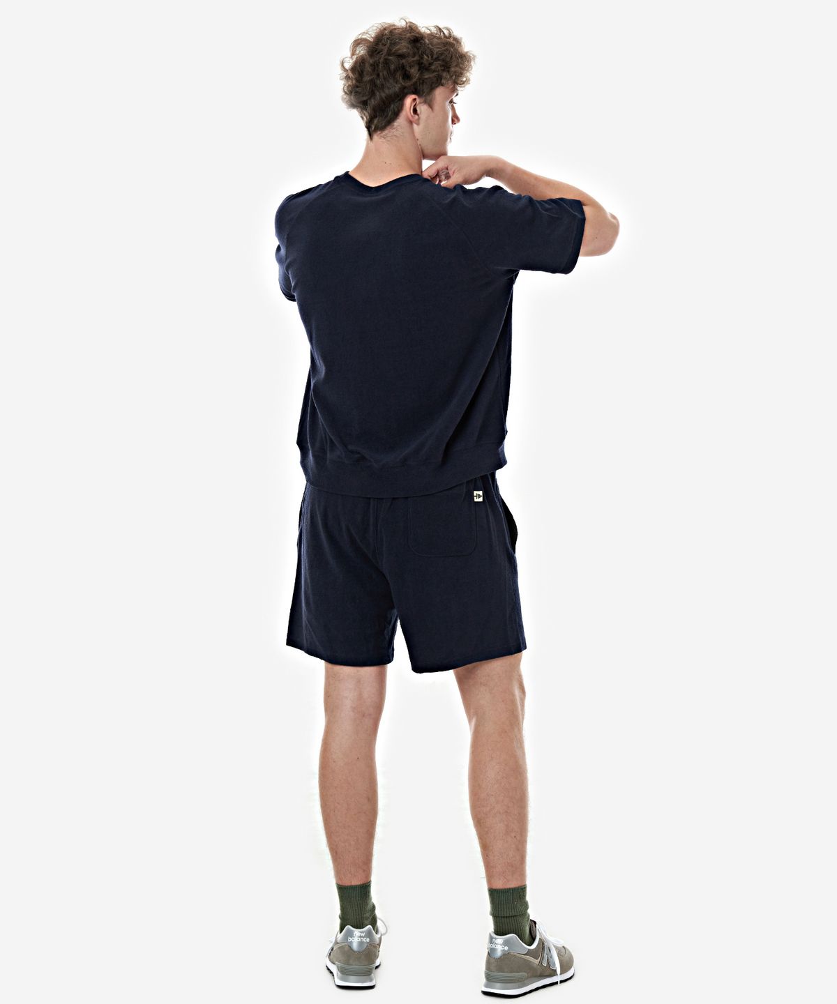 베이크셔츠(BAKESHIRT) 테리 크루넥 숏슬리브 네이비