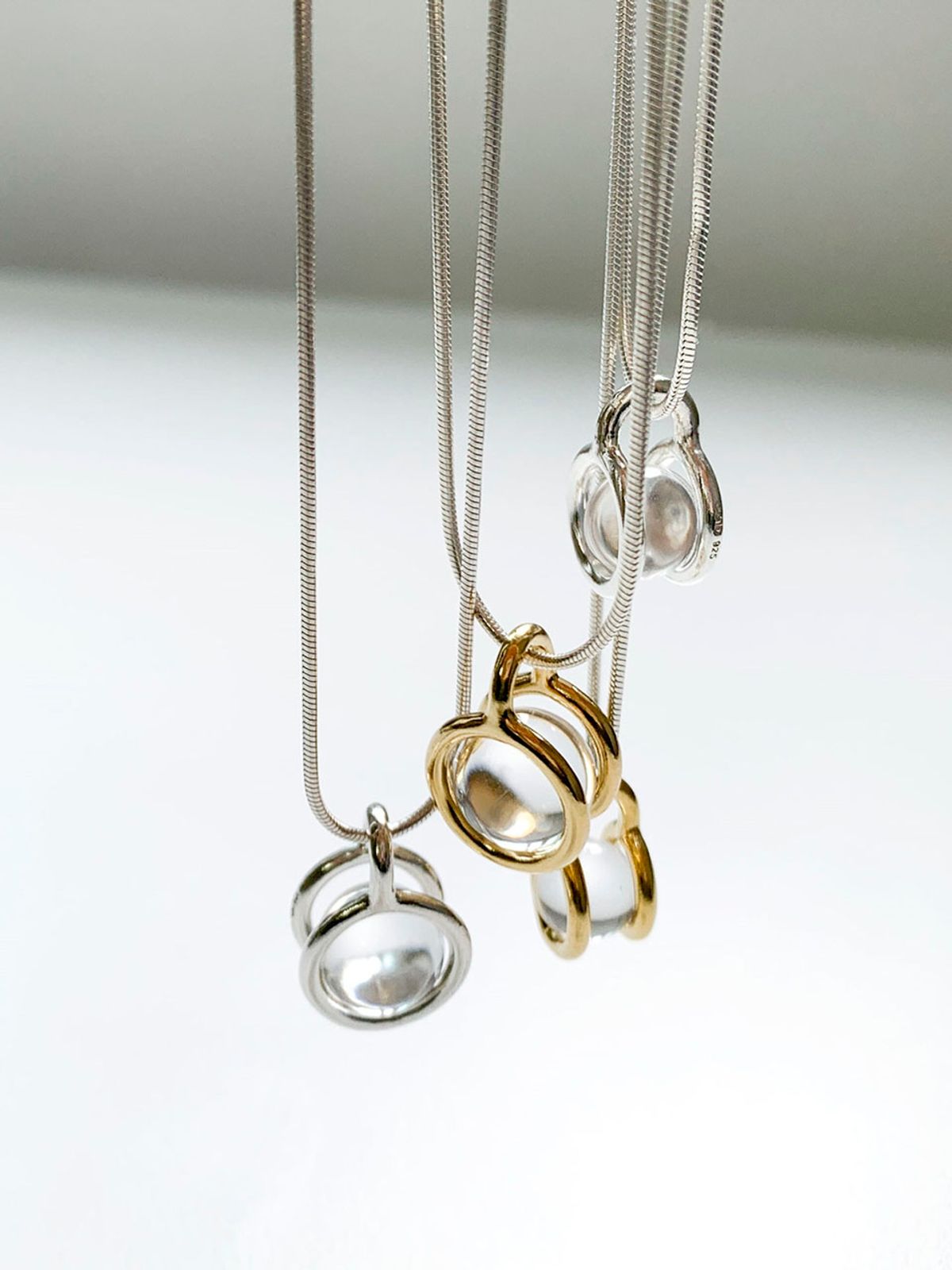 아운드(OUND) stem stone necklace-L-silver