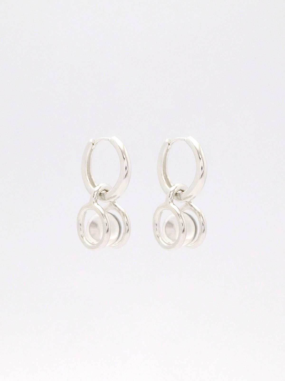 아운드(OUND) stem stone hoop earring-M