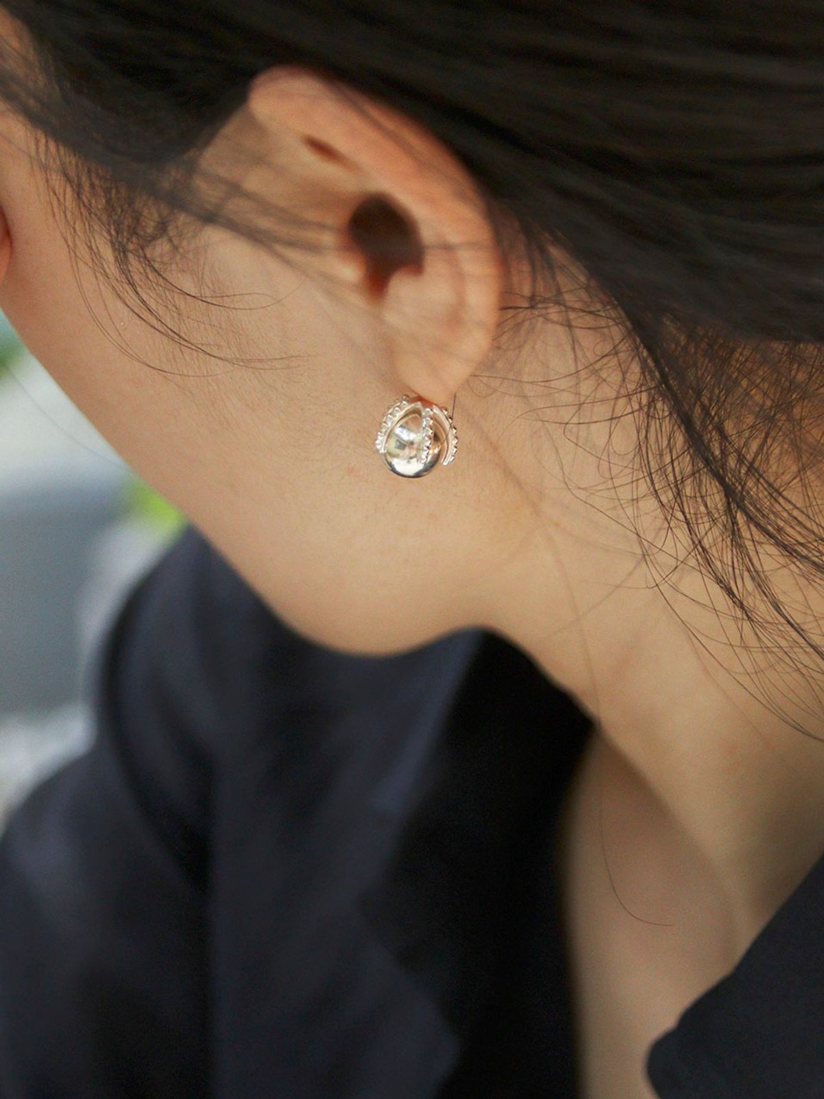 아운드(OUND) cactus ball earring-L
