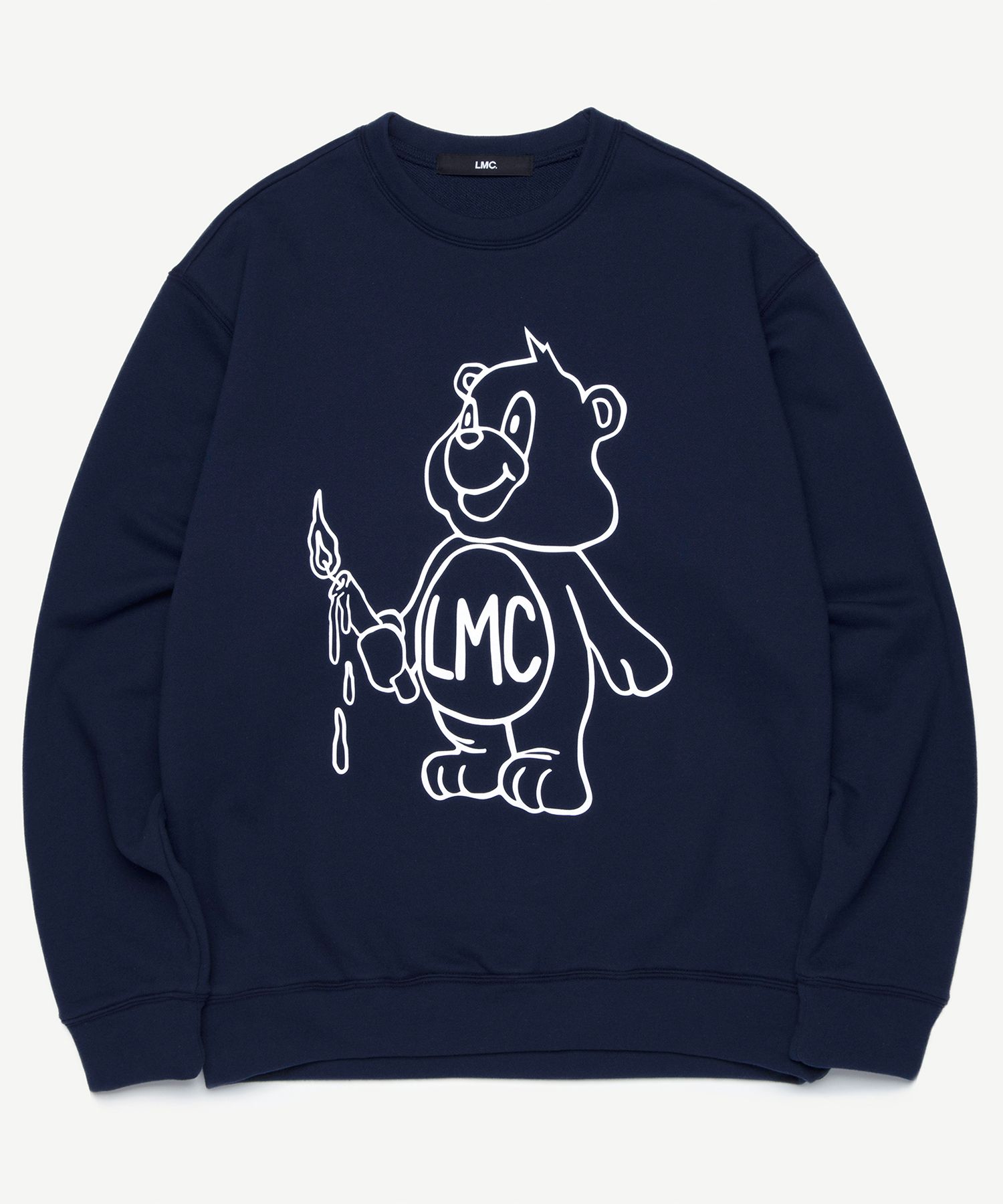 MUSINSA | LMC LMC CANDLE BEAR SWEATSHIRT navy