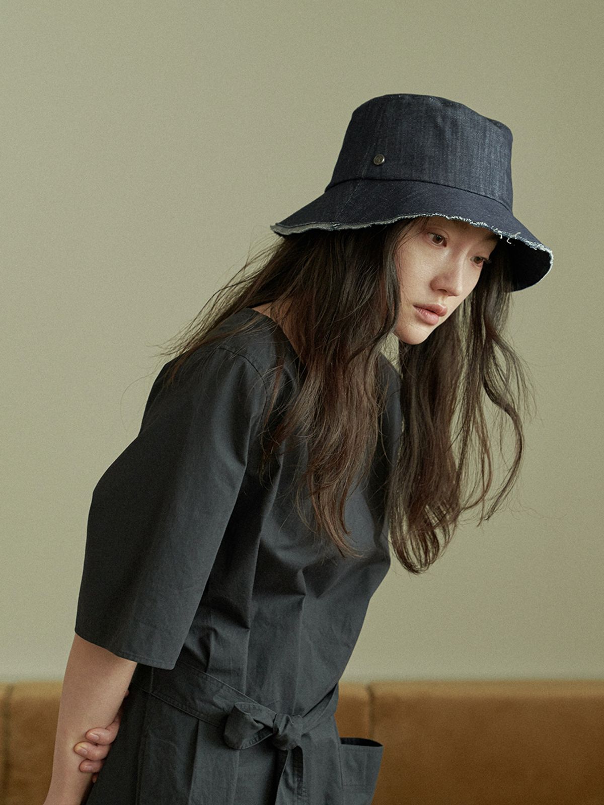 포에지담(POESIEDAME) [everydaylife] Layered bucket hat_denim (unisex)