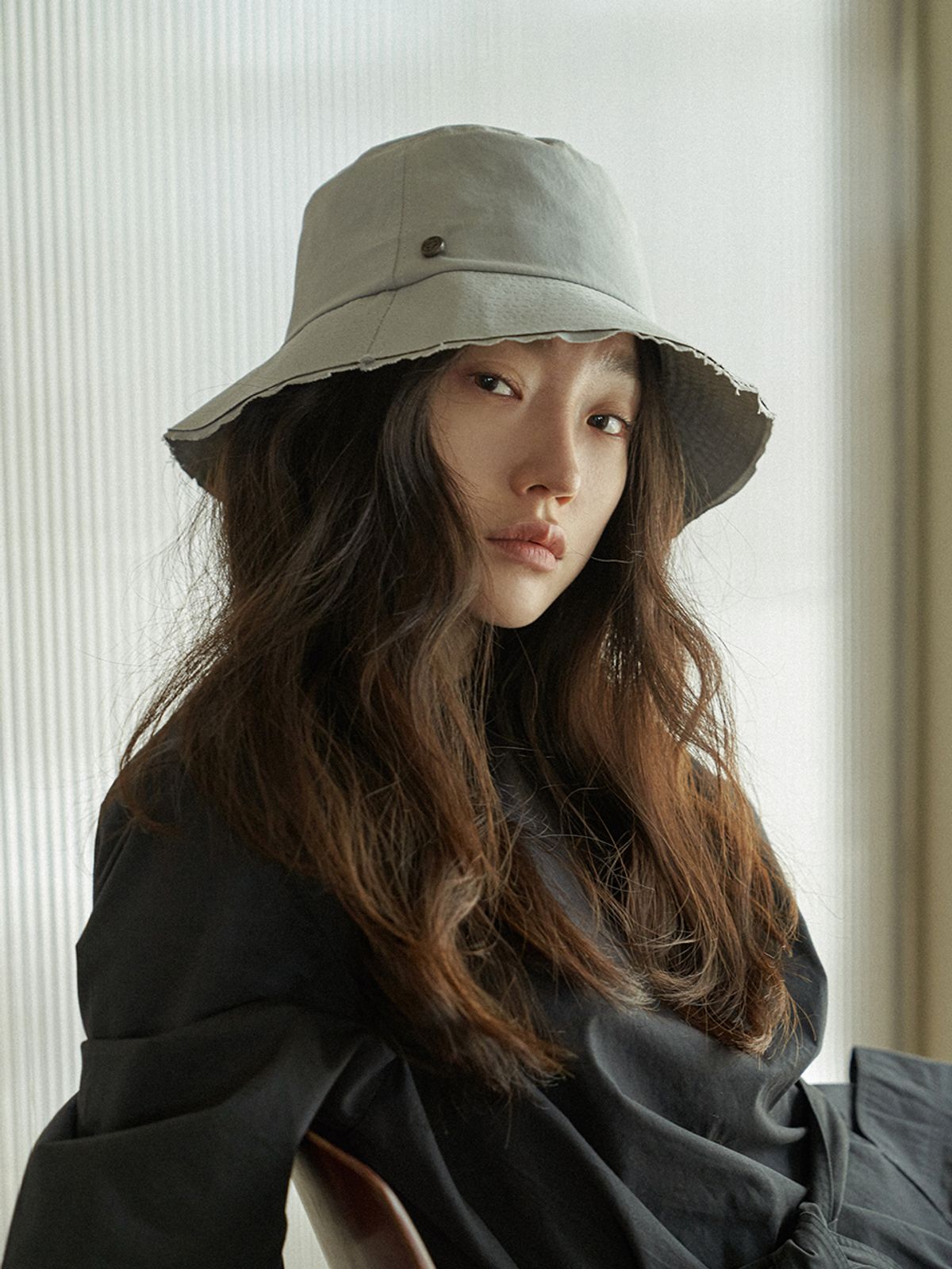 포에지담(POESIEDAME) [everydaylife] Layered bucket hat_light grey (unisex)