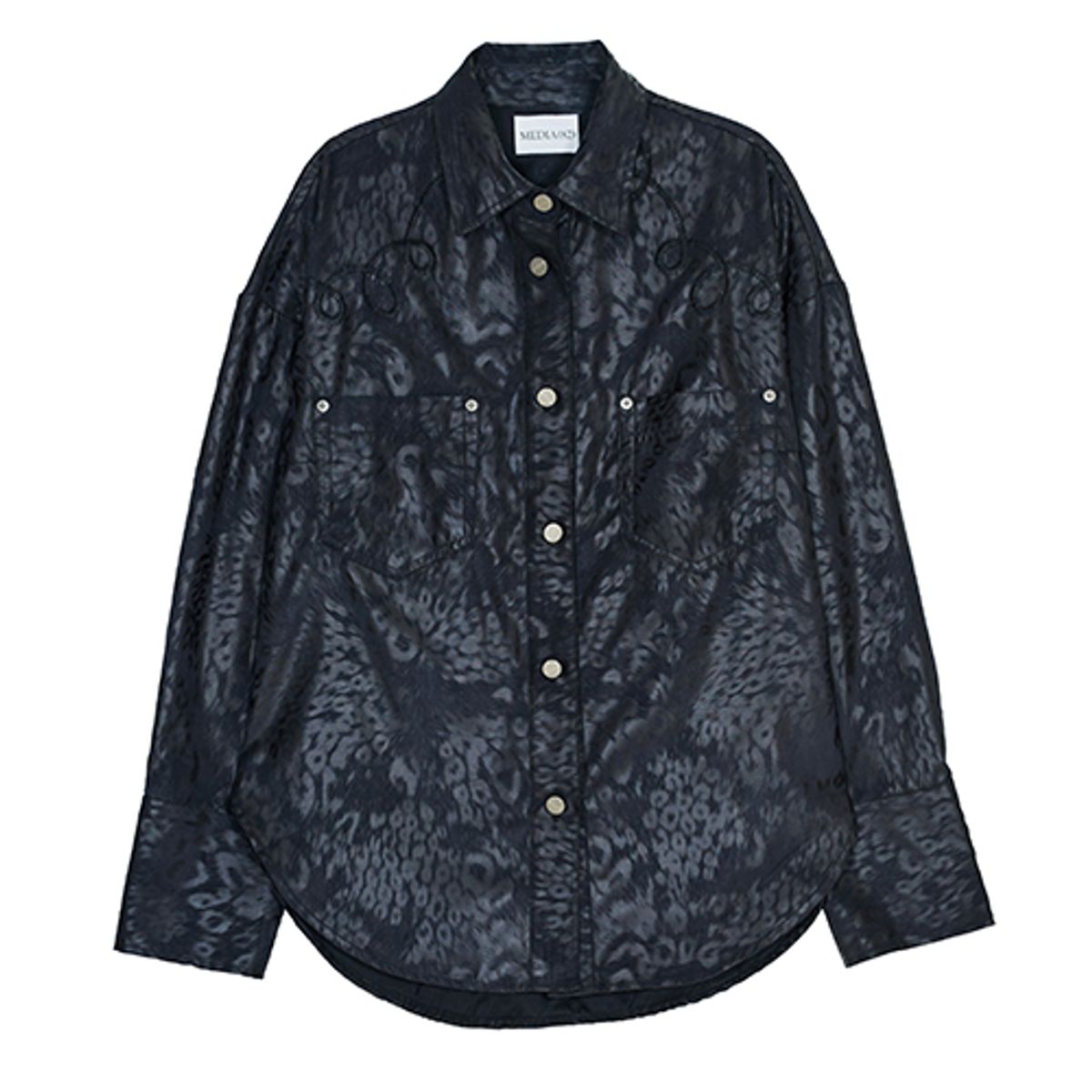 미디어82(MEDIA82) 레오파드 프린지 셔츠