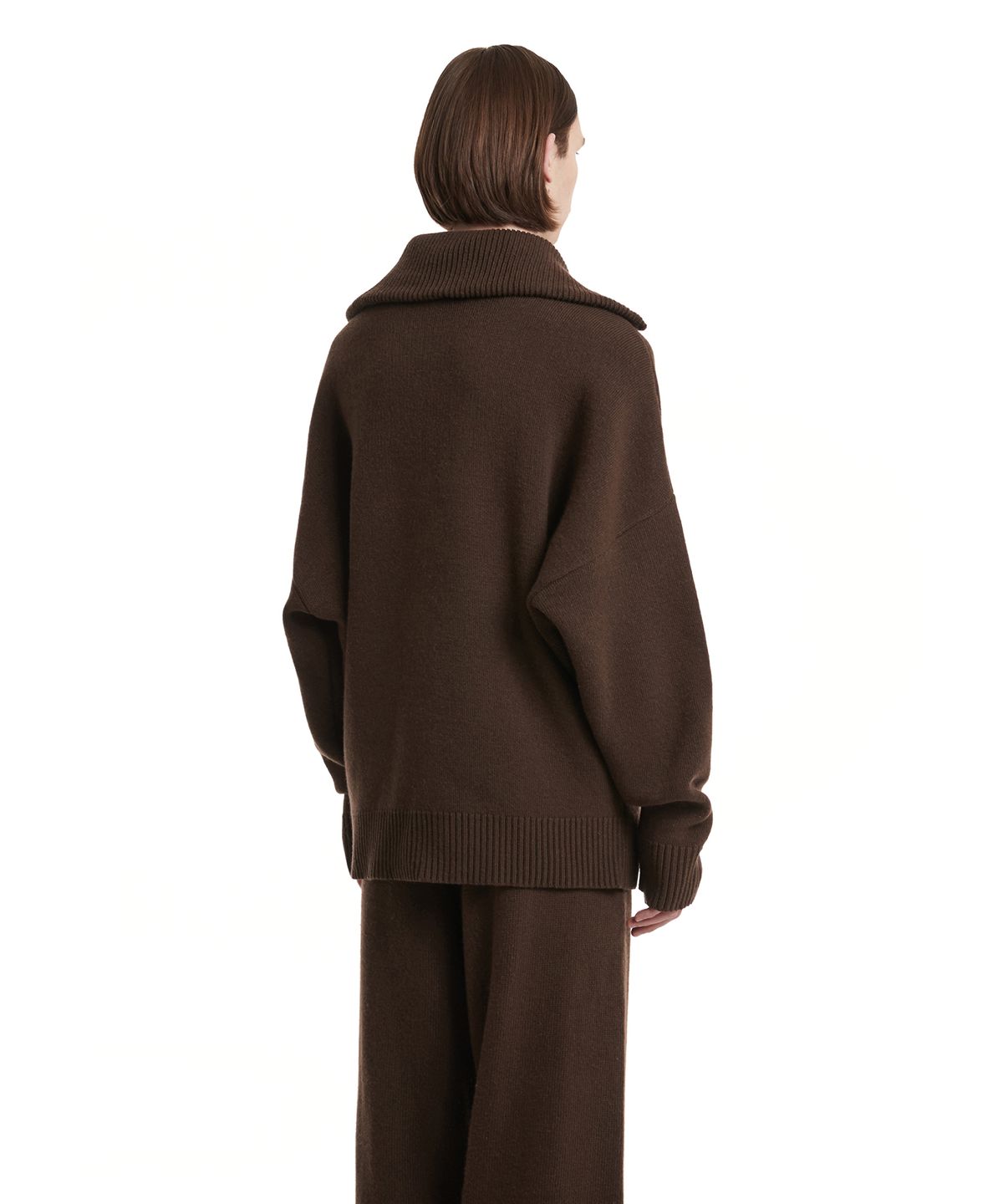 트렁크프로젝트(TRUNK PROJECT) Turtleneck Zip-Up Knit Cardigan_Brown
