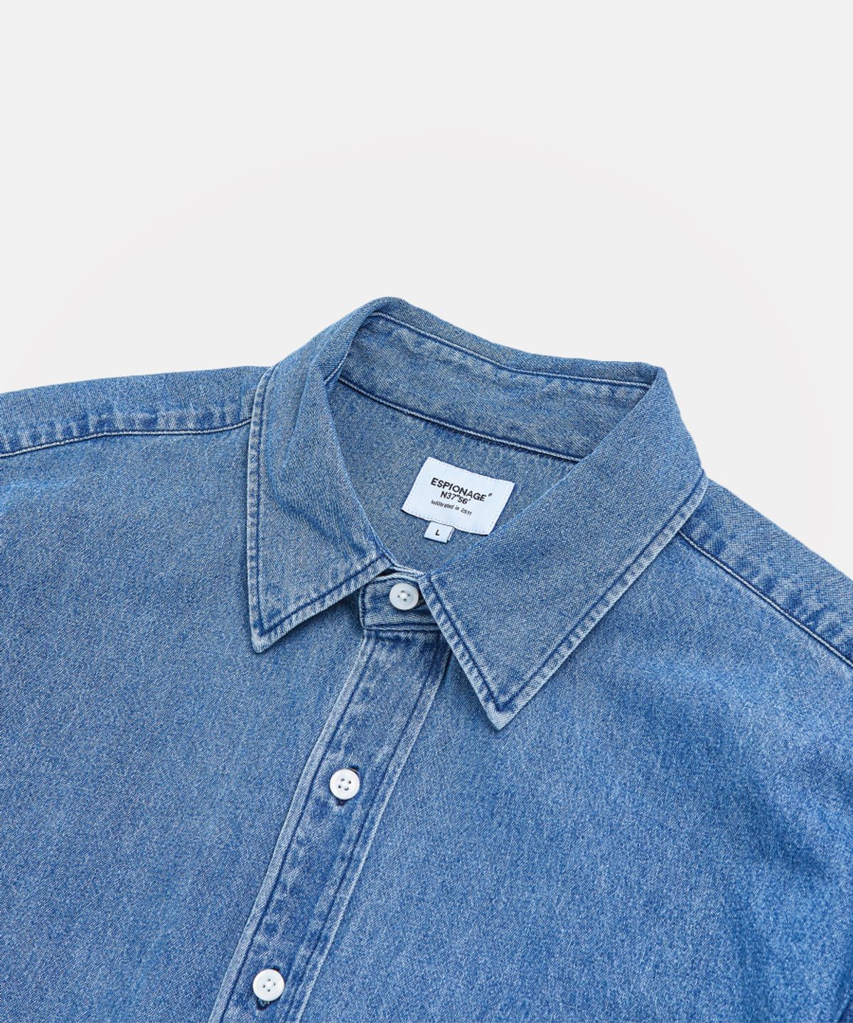 에스피오나지(ESPIONAGE) Denim Over Shirt Washed Indigo
