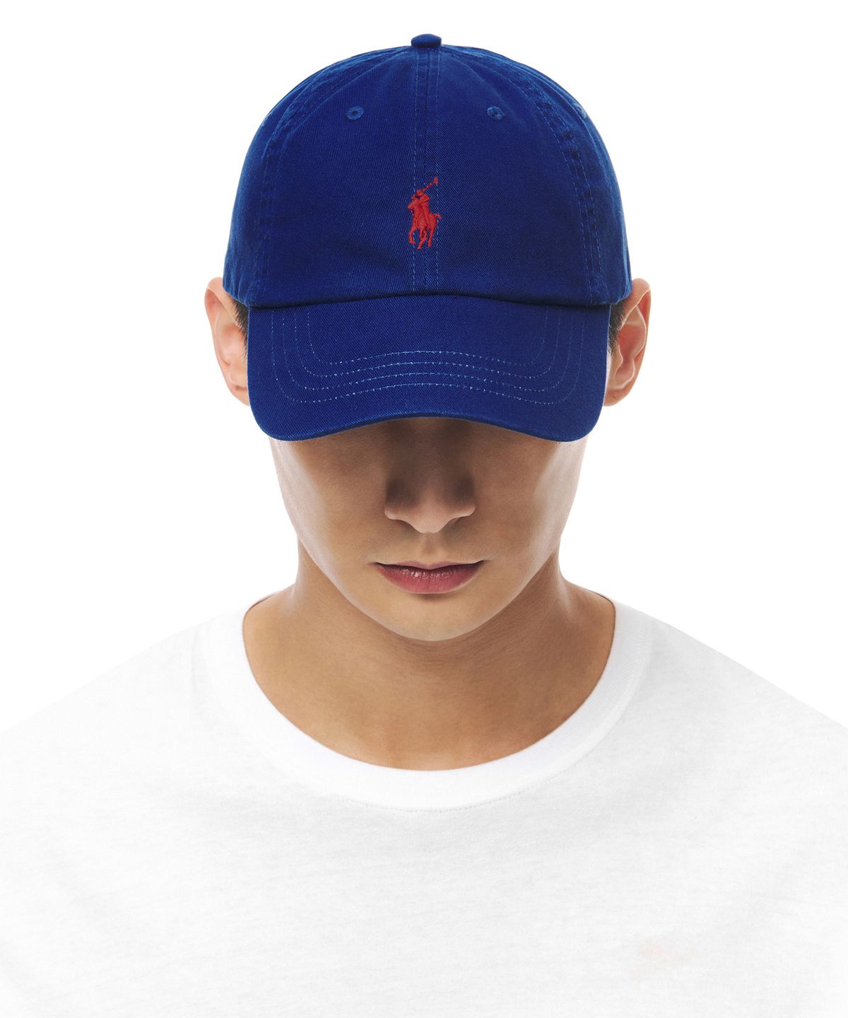 폴로 랄프 로렌(POLO RALPH LAUREN) 코튼 치노 베이스볼 캡 - 블루
