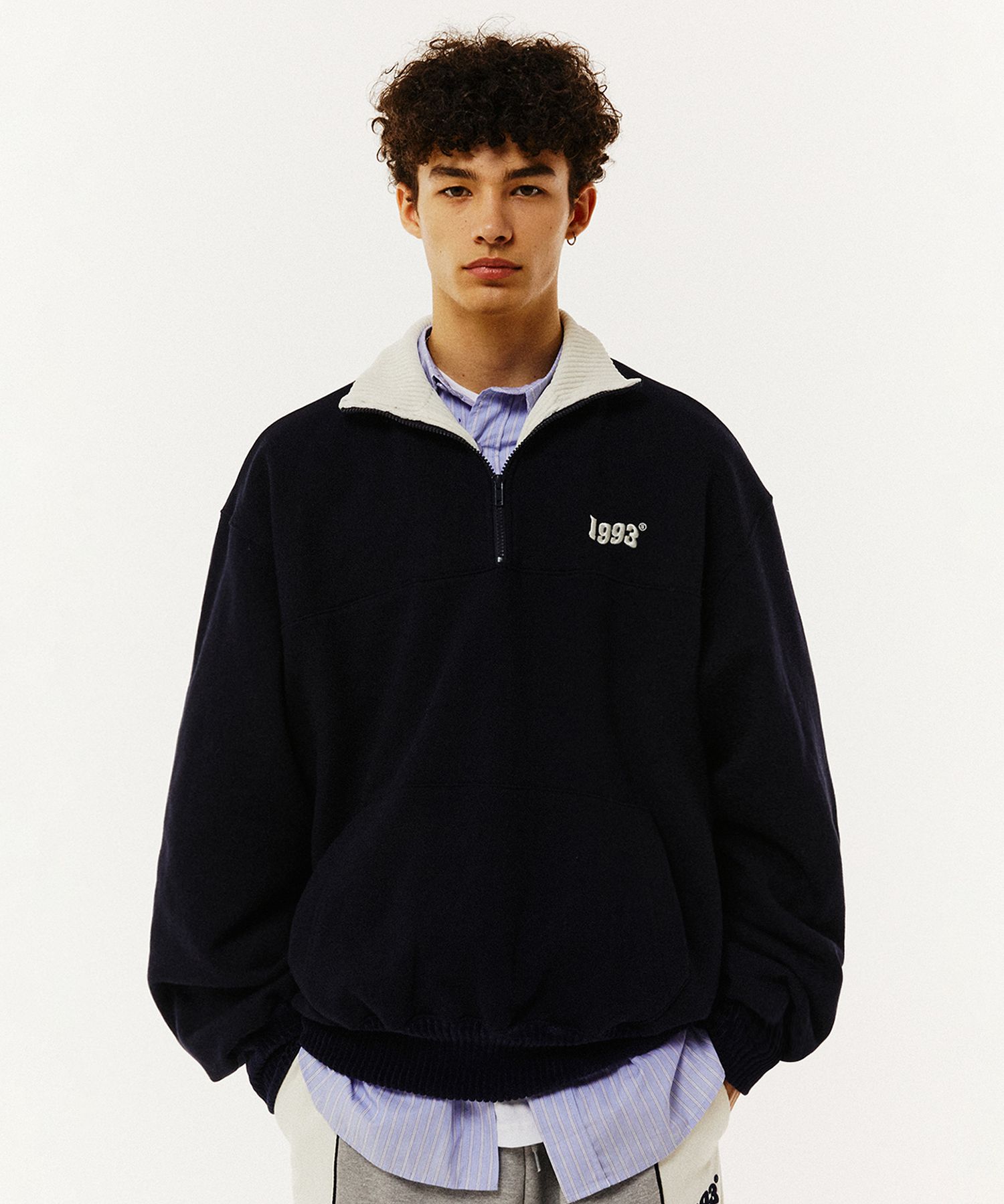 MUSINSA | 1993STUDIO Vintage Half Zip Up_Navy