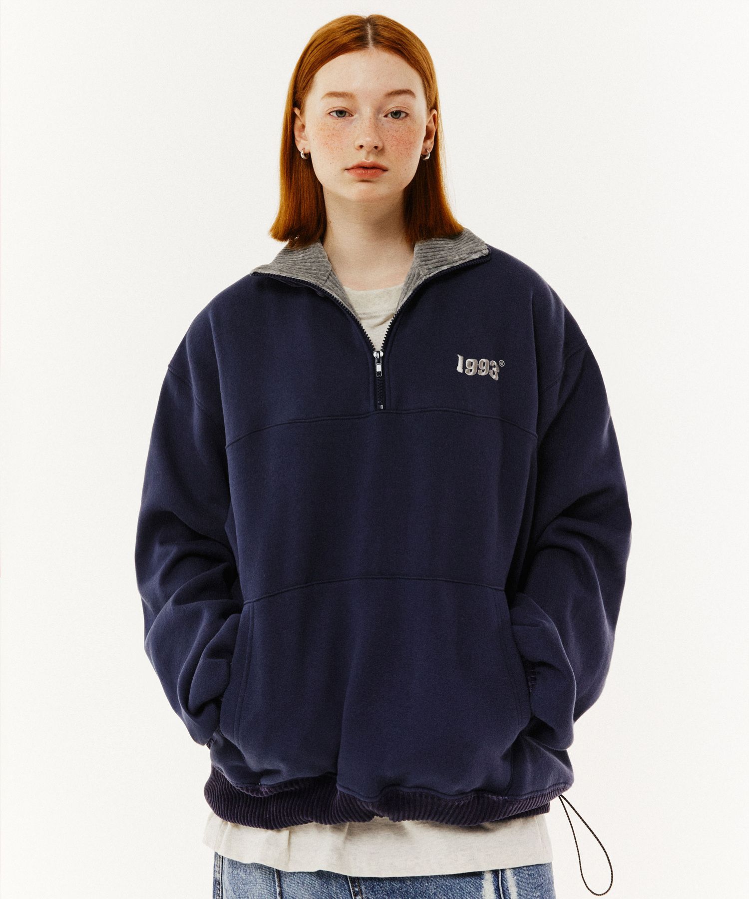 MUSINSA | 1993STUDIO Vintage Half Zip Up_Blue