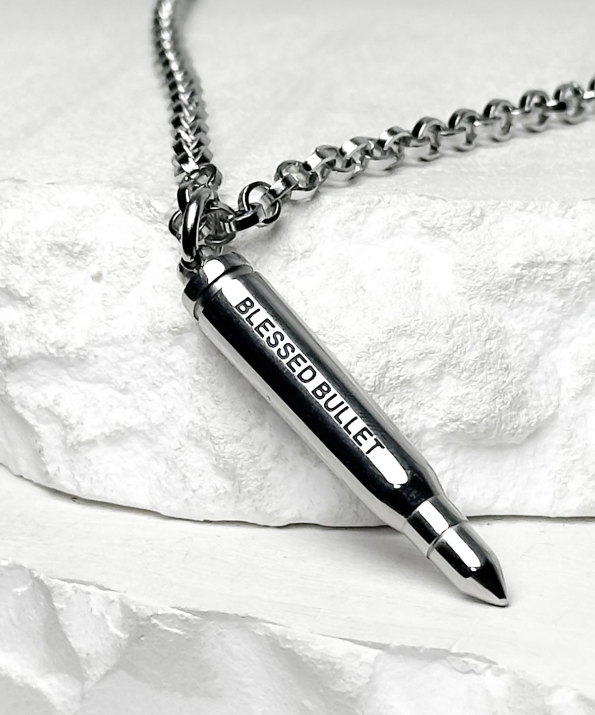 블레스드 뷸렛(BLESSED BULLET) Blessed_써클 체인 탄환 목걸이_실버/골드/빈티지실버