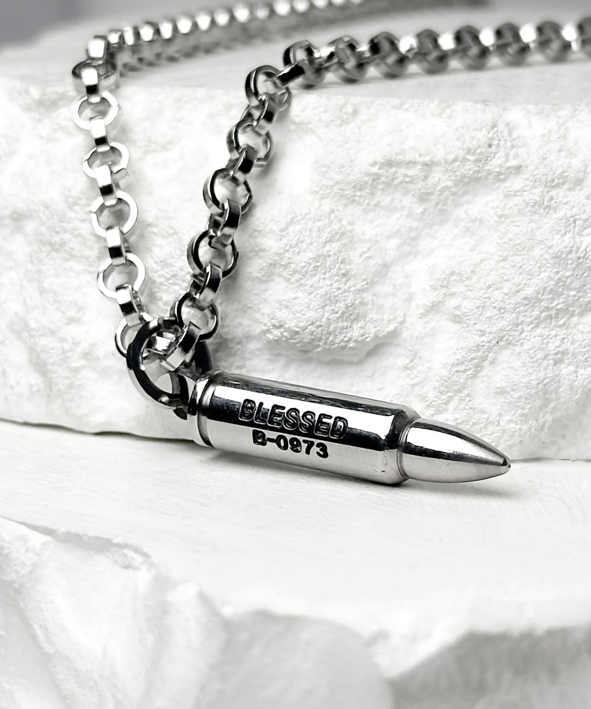 블레스드 뷸렛(BLESSED BULLET) Blessed_써클 체인 탄환 목걸이_실버/골드/빈티지실버