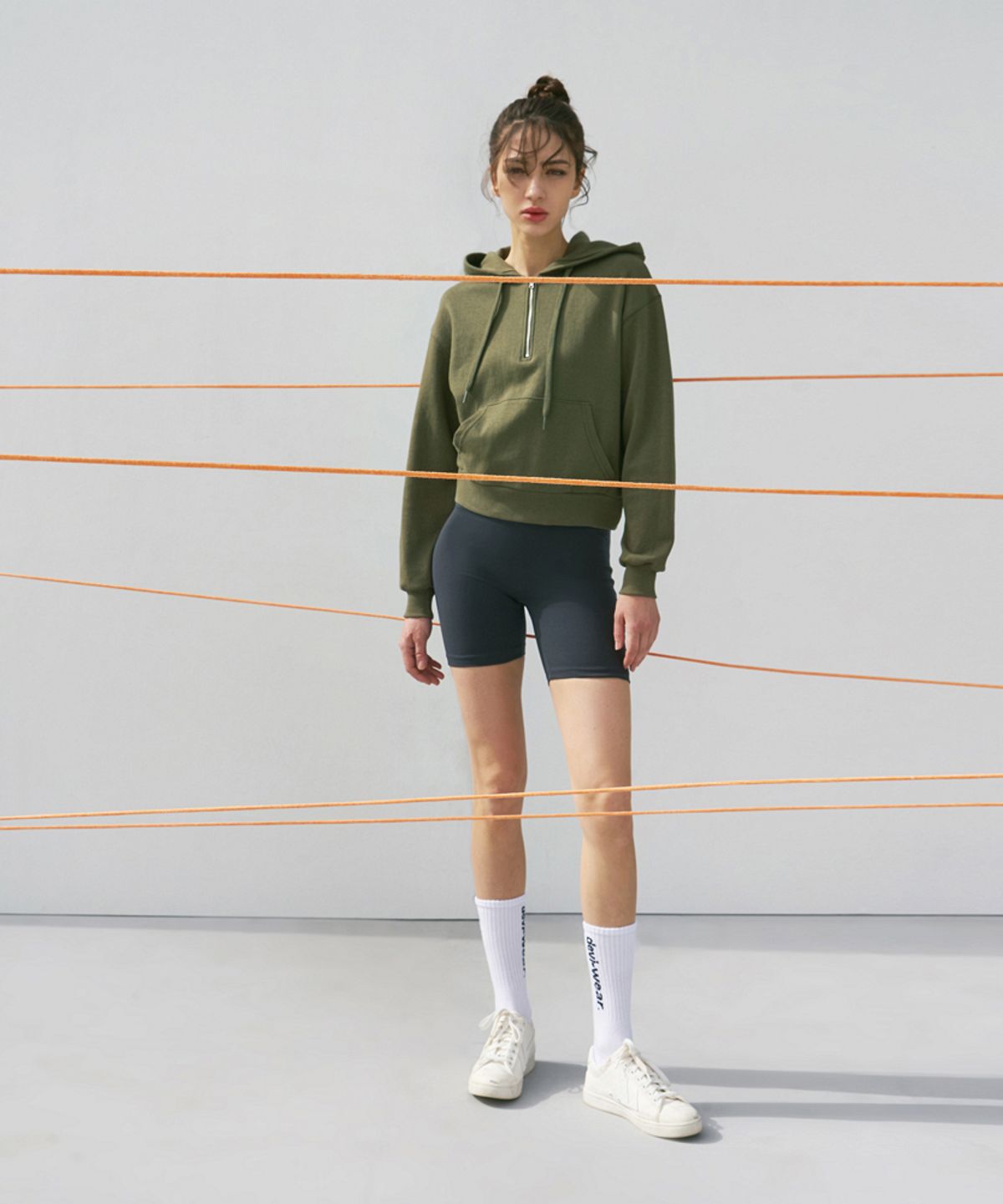 데비웨어(DEVIWEAR) 헨디 반집업 후드티 DEVI-T0065-카키