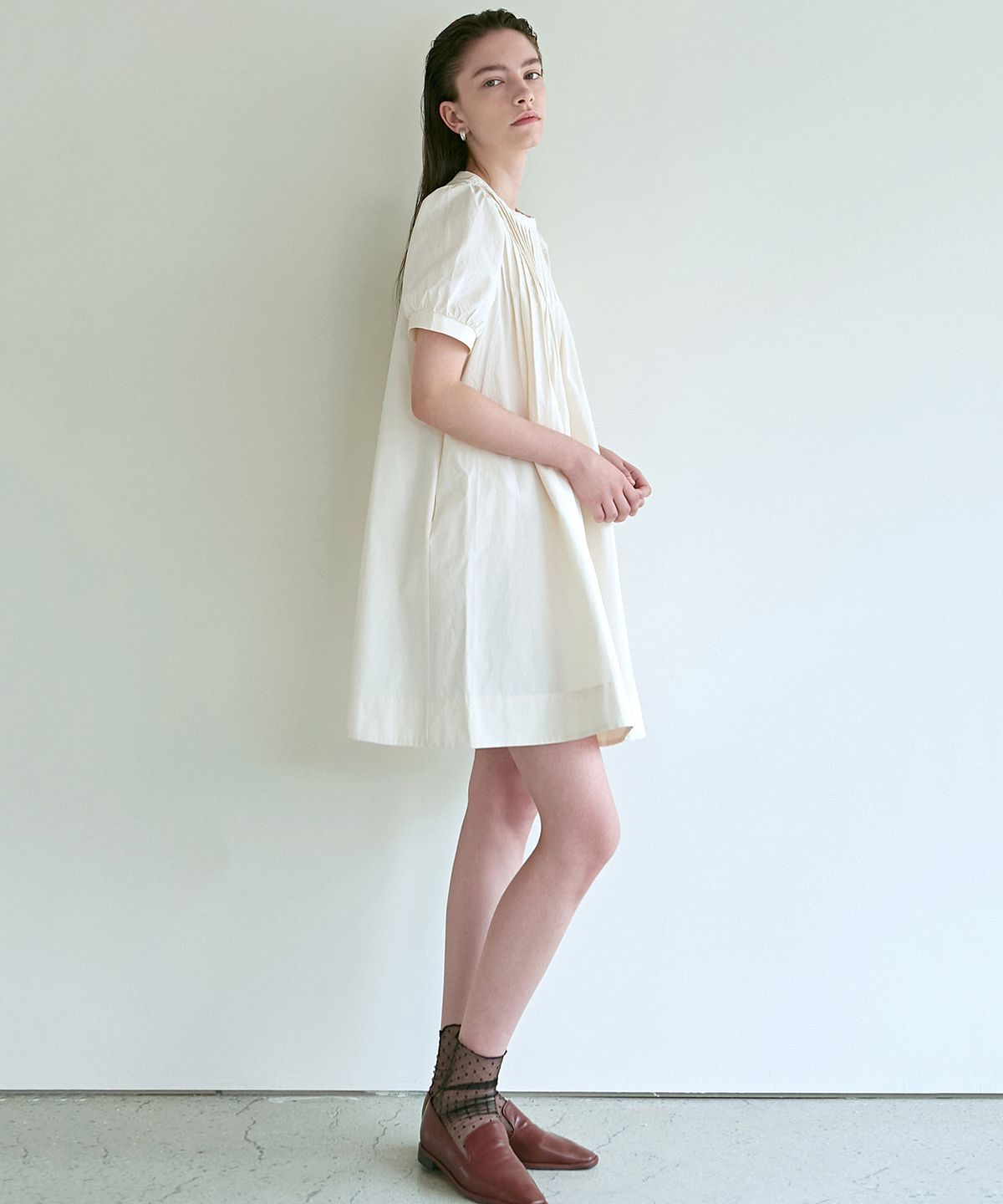 닉앤니콜(NICK&NICOLE) PINTUCK BUTTON DRESS_CREAM
